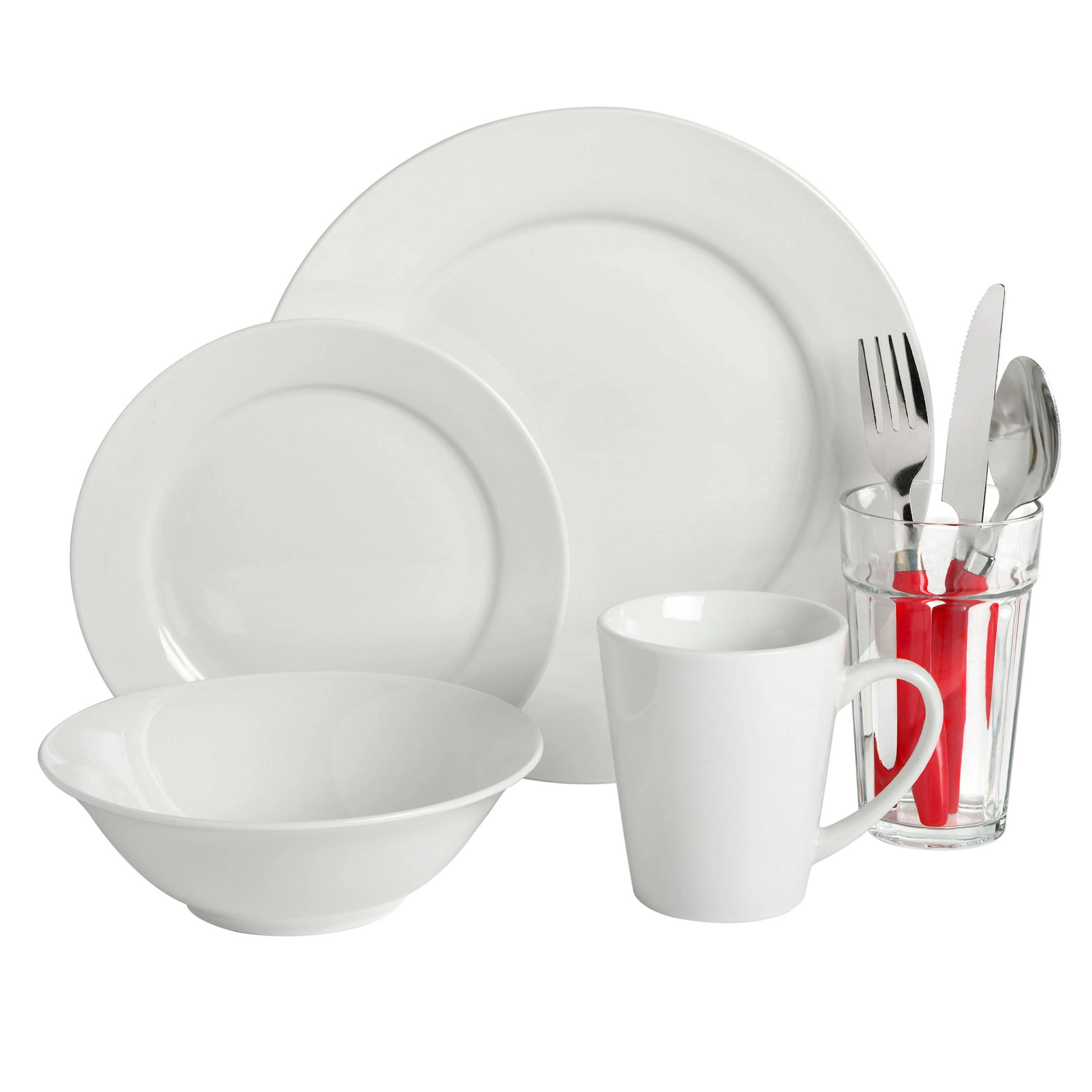 Gibson Home Regal White II 32 Piece Fine Ceramic Dinnerware Combo Set in White