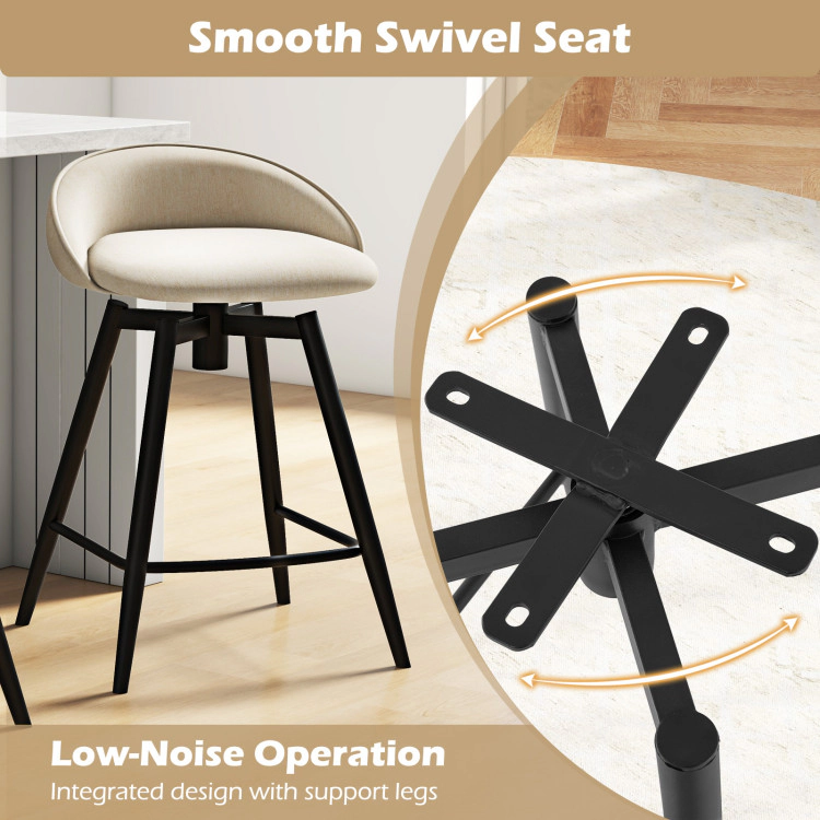 Hivvago Padded Bar Chairs with Supportive Back and Footrest Design - Set of 2