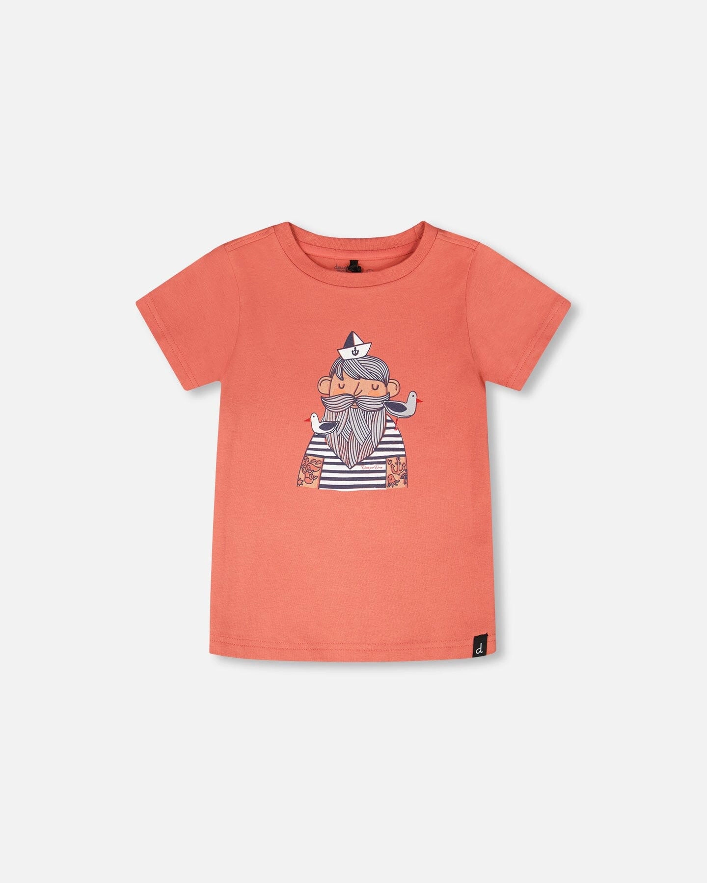 Deux par Boys Organic Cotton Sailor Graphic Short Sleeve T-Shirt