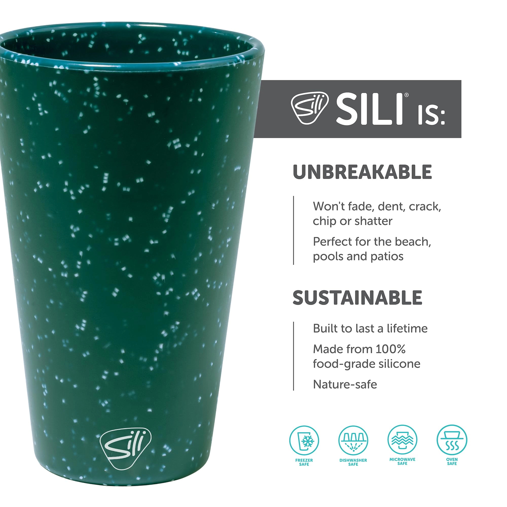 Silipint Silicone 16 oz Speckled Pint Glass