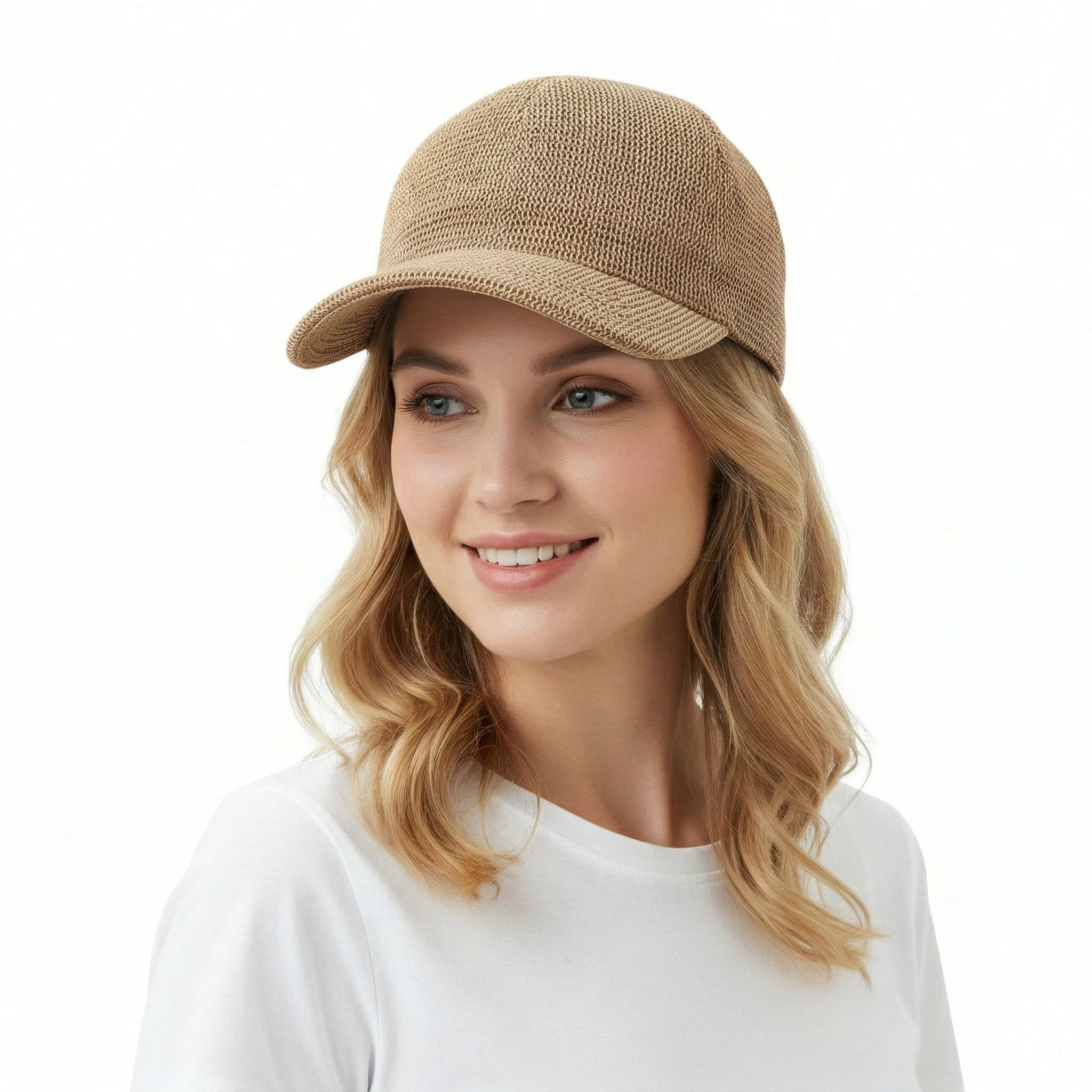 Anna-Kaci Women's Women Straw Baseball Cap Lightweight Breathable Sun Hat Casual Summer Visor Hat