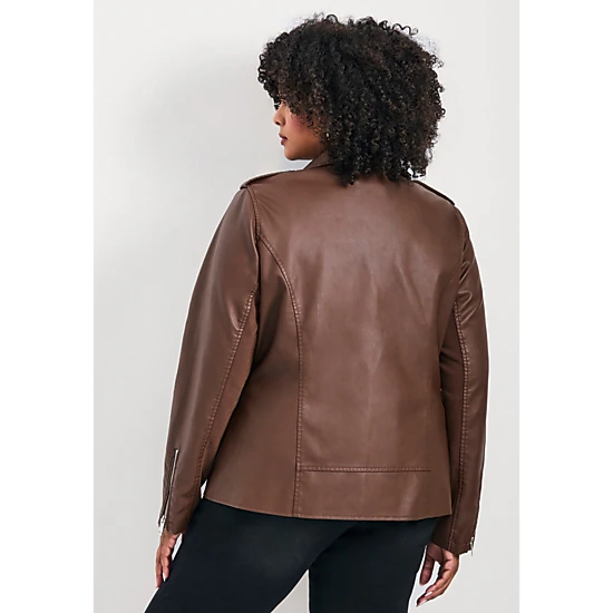 Avenue Women's Plus Size Jane  Leather Jacket