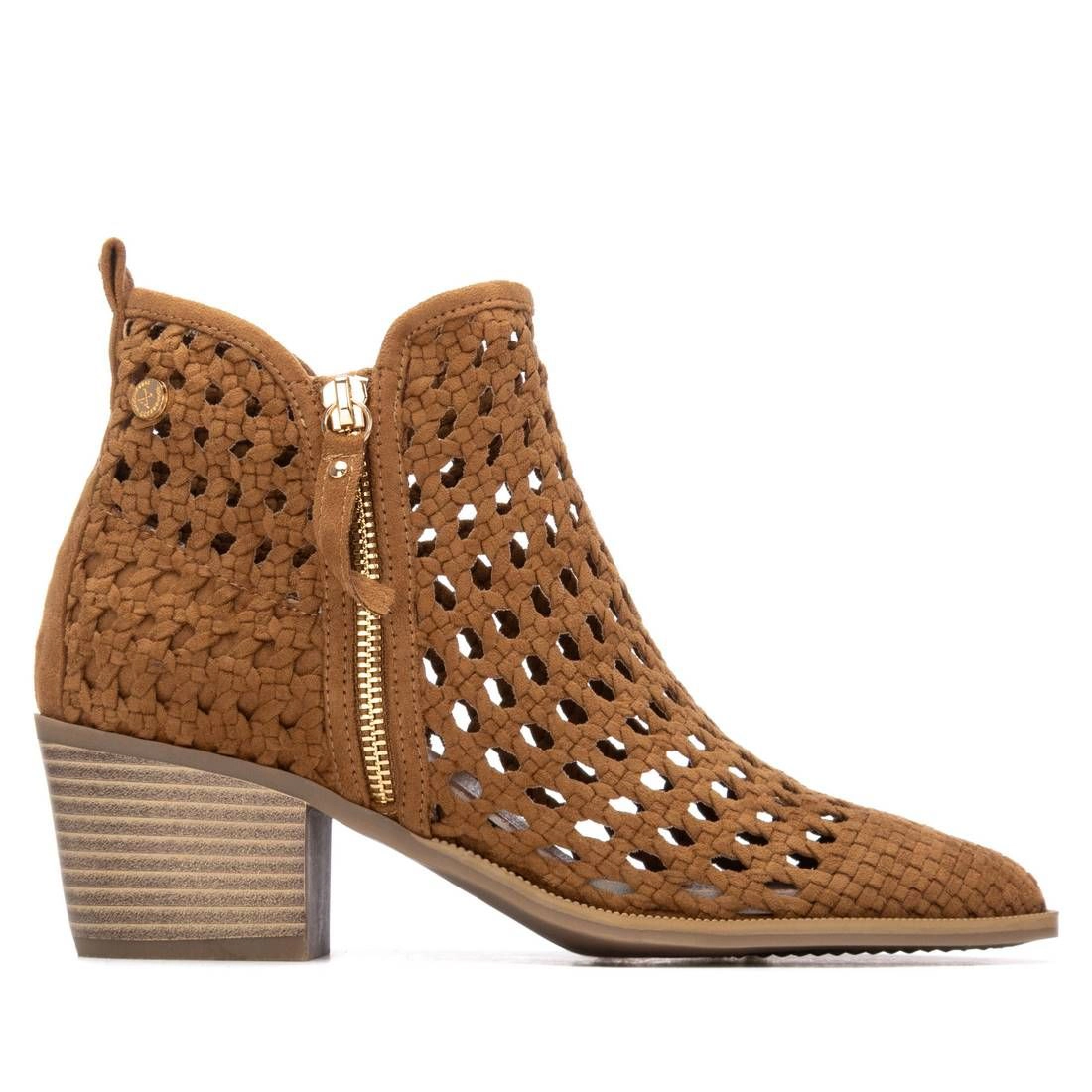 XTI Microfiber Womens Ankle Boots Pointed Toe, Block Heel