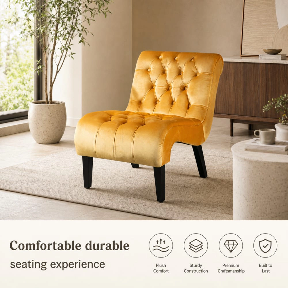 GOODSILO Upholstered Velvet Accent Chair Comfortable Seating