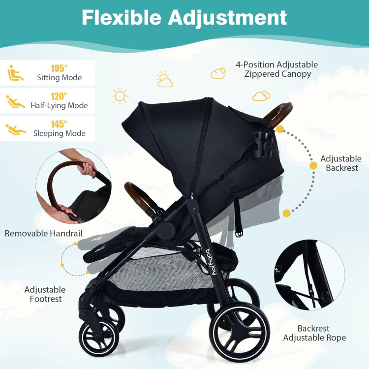 Hivvago High Landscape Baby Stroller with Easy One-Hand Fold Design