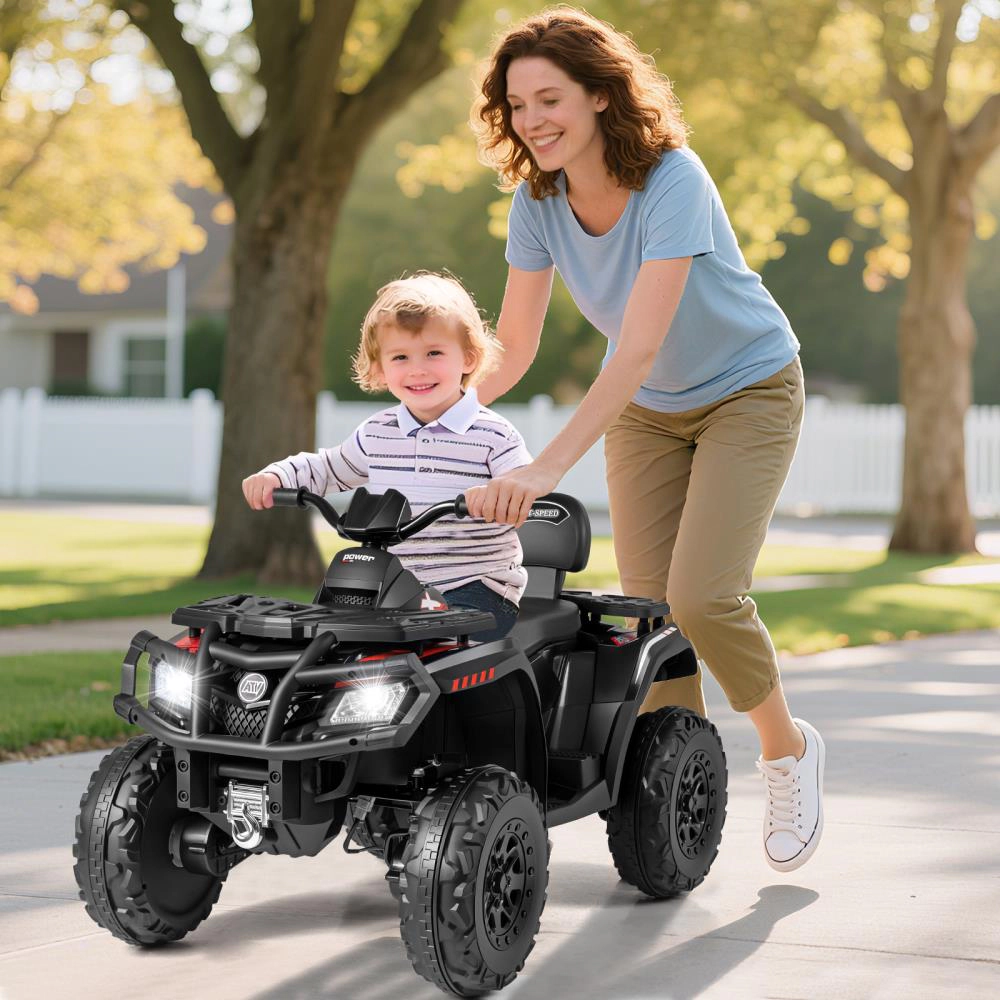 Hivvago 24V Kids ATV 2-Seater with 4 Motors LED Lights and Music