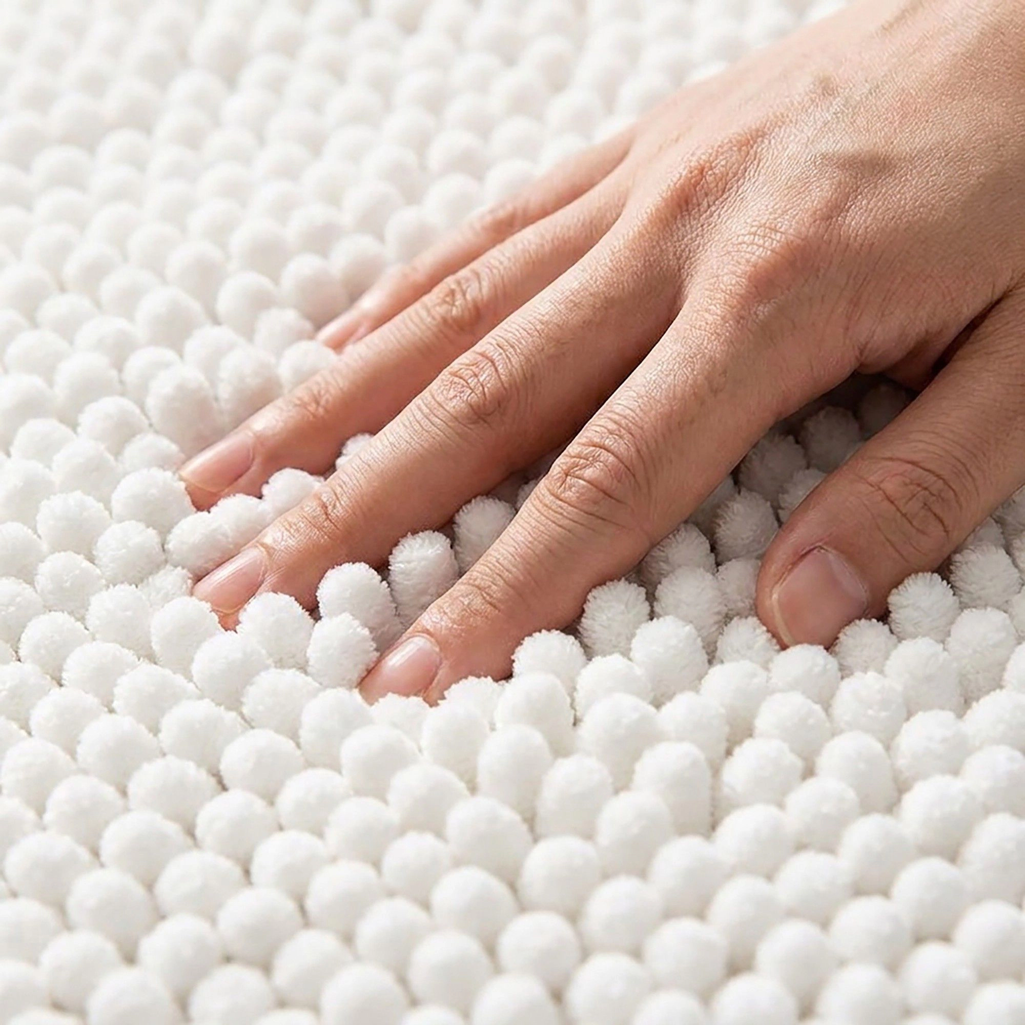 Alilang Unisex Chenille Bath Mat with Plush Pebble Texture and Non Slip Backing