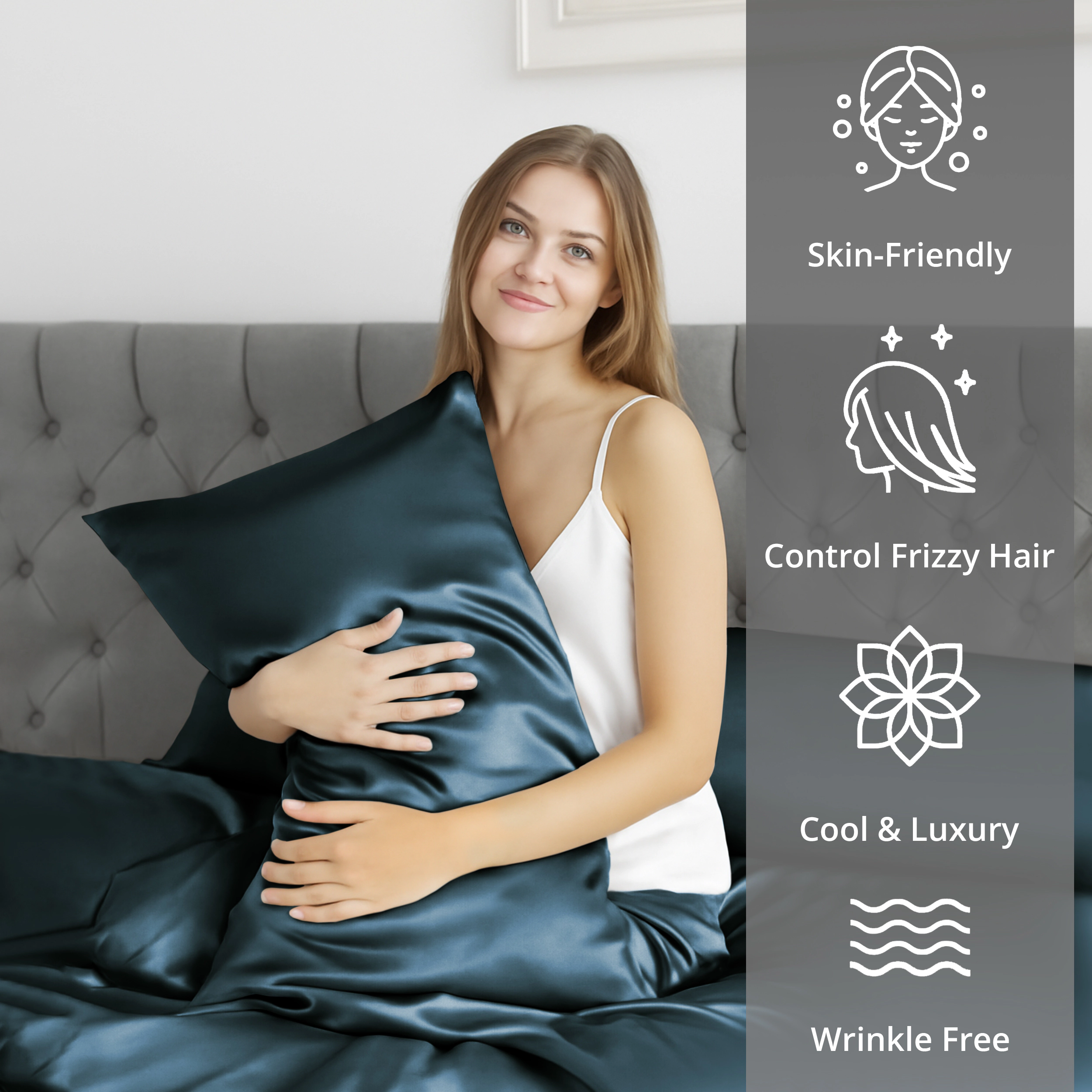 Lux Decor Collection Satin 4 Piece Sheet Set Ultra Soft Silky Wrinkle Resistant Sheets & Pillowcases