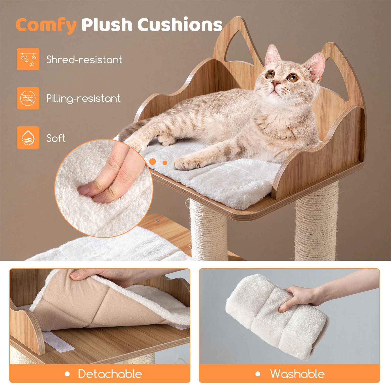 SlickBlue 48 Inch Multi-Level Cat Tree with 2-Tier Condo & Perches