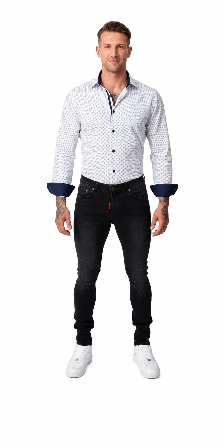 Elie Balleh Slim Fit Mens Micro Ditsy Button-Down Shirt