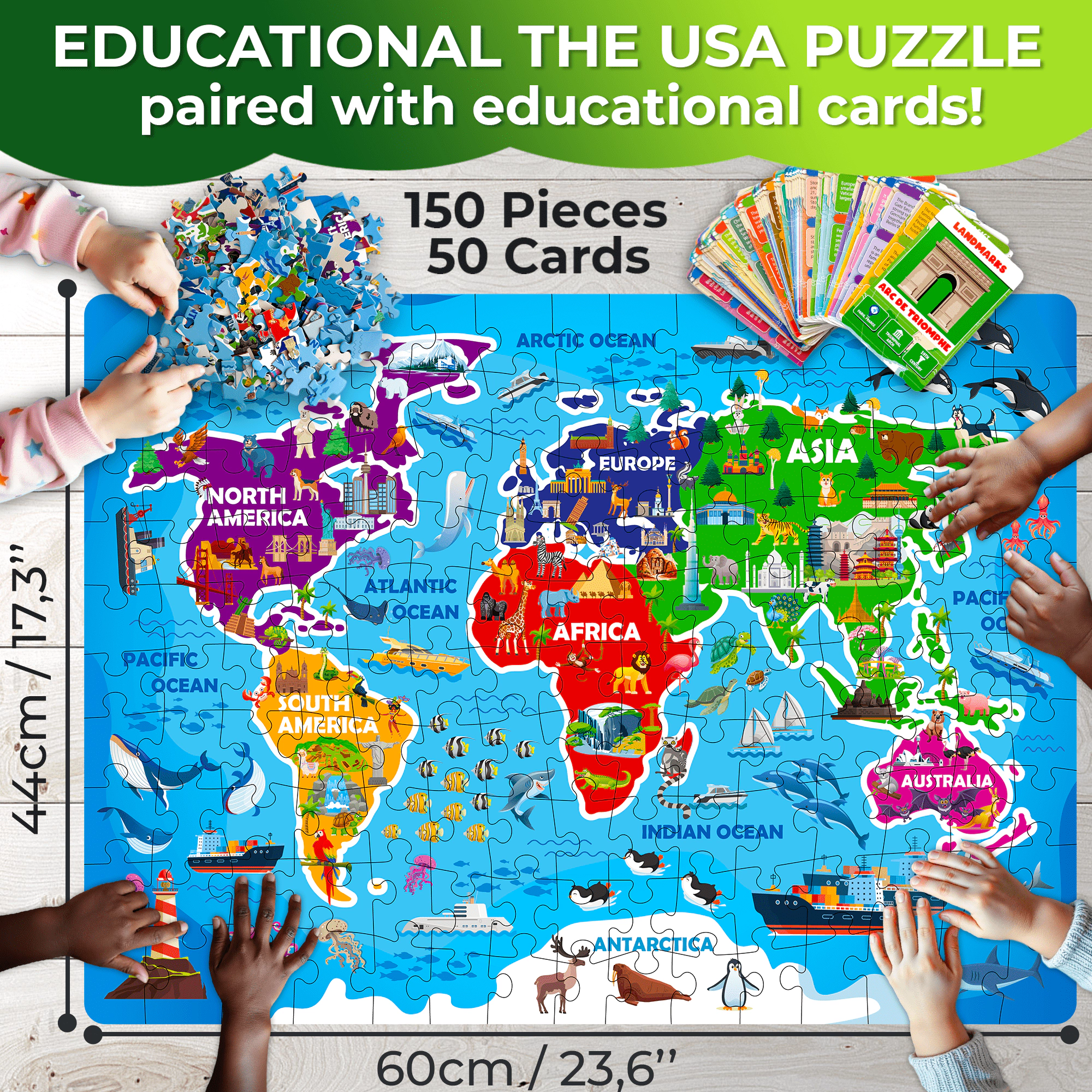 QUOKKA Search & Find Riddle Jigsaw Puzzles, 70 150 Piece Educational Puzzles for Kids Ages 3-8, Animals