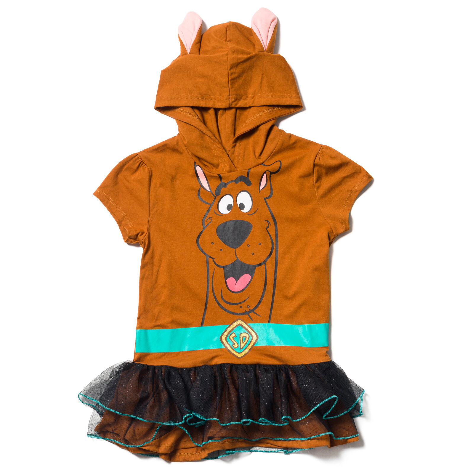 Scooby-Doo Girls' Cosplay Hooded Tutu Tee and Leggings Set