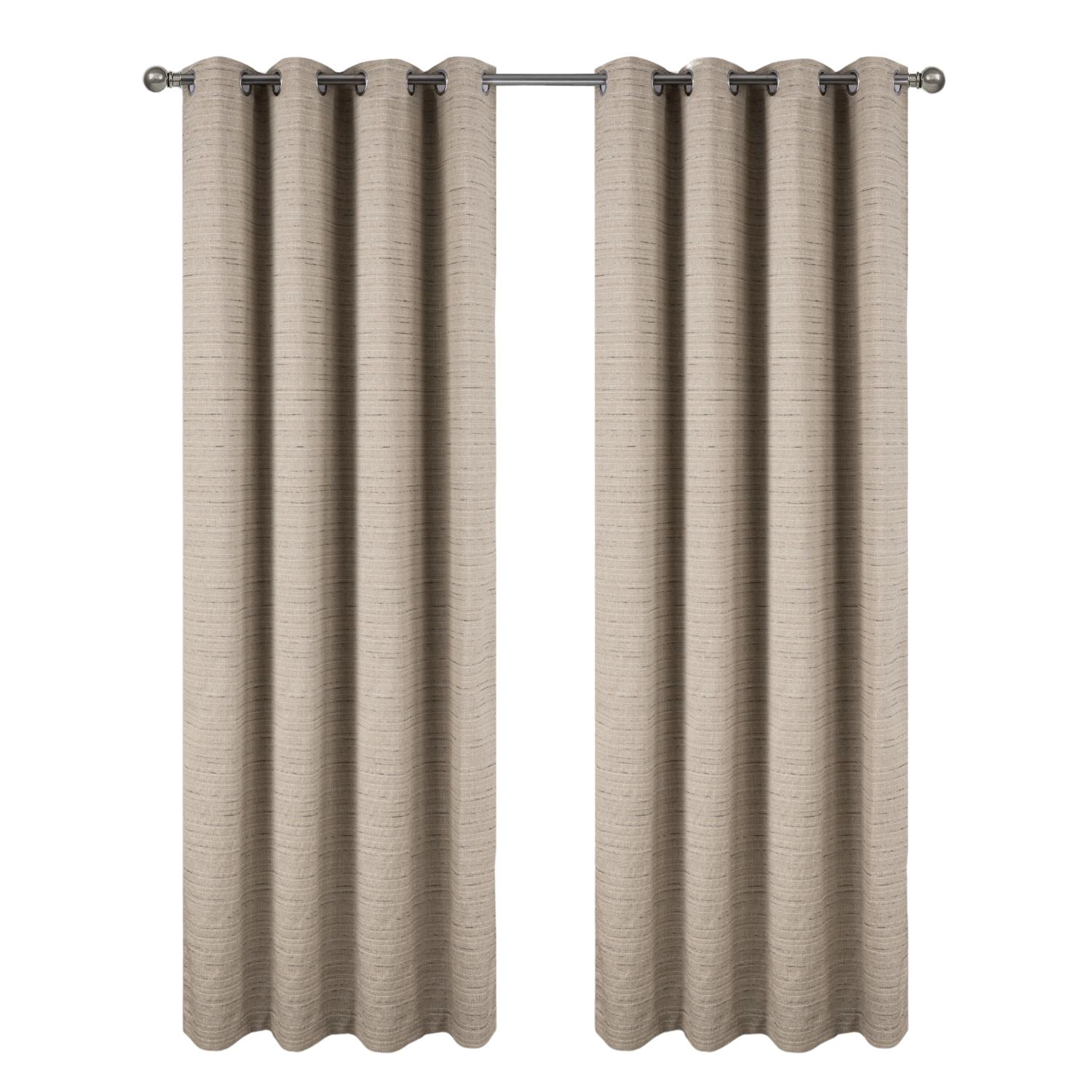 RT Designer Collection Kensington Jacquard Foam Backed Luxurious Decorative Grommet Curtain Panel 54" x 84" Taupe