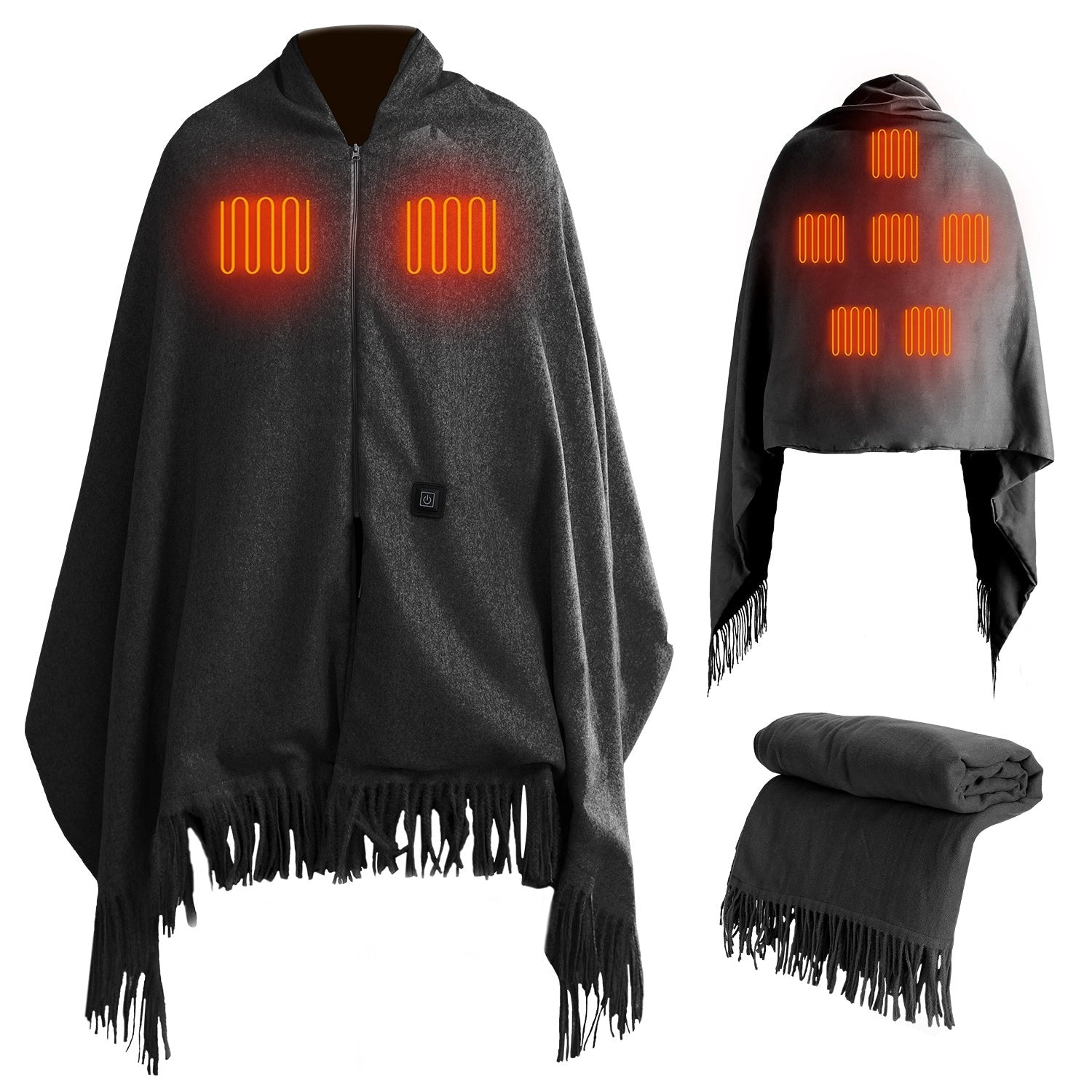GBruno USB Heated Shawl With 3 Heating Levels