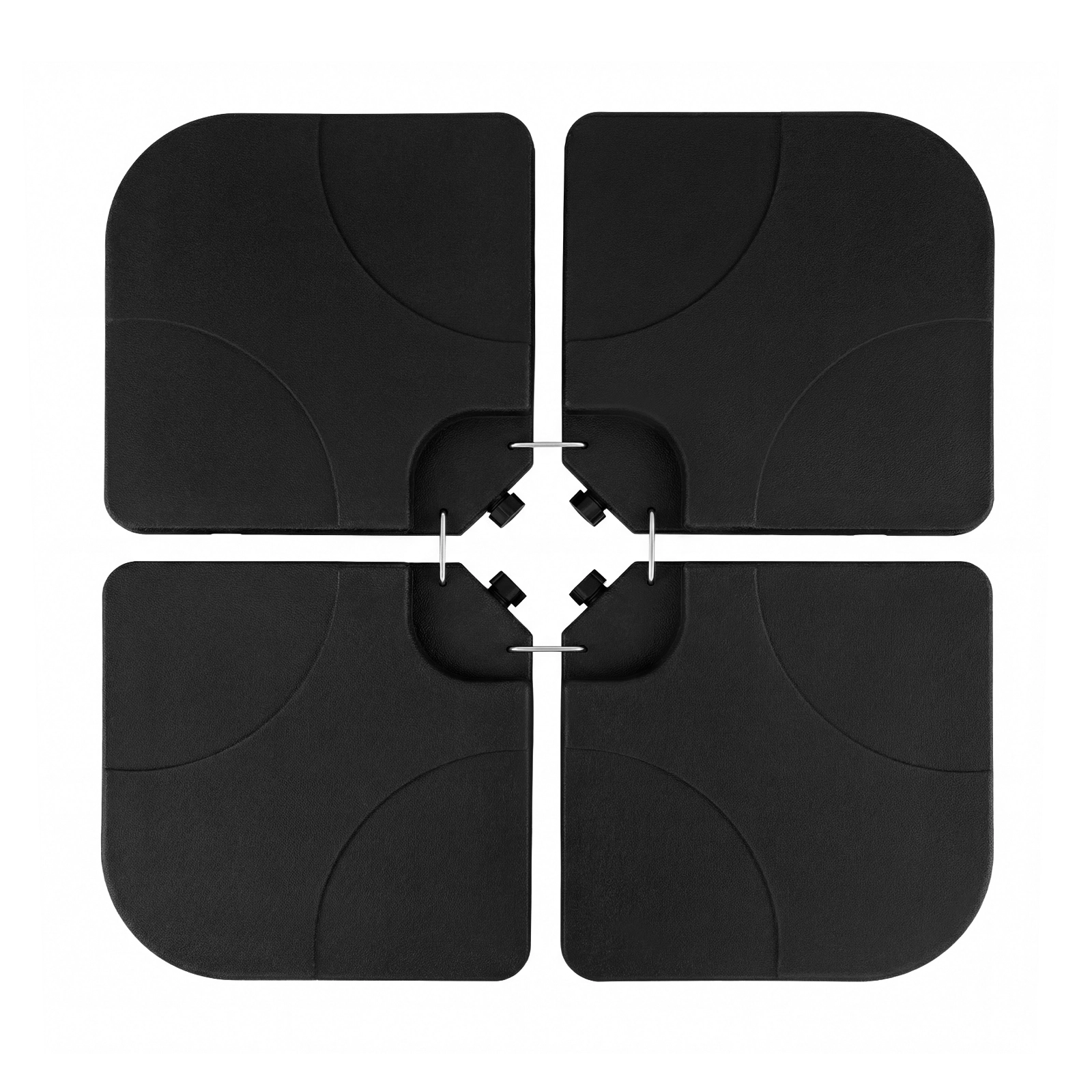 Slickblue 4PC Fillable Patio Umbrella Base Plates for Offset Umbrellas with Interlocking Square Design