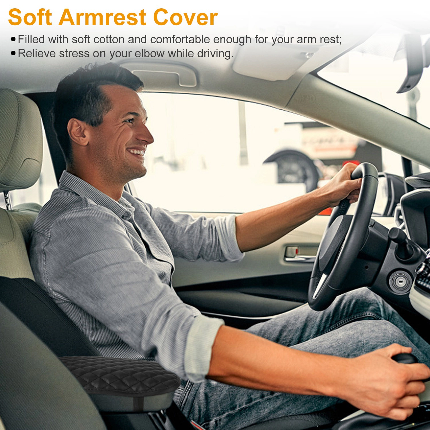 GBruno PU Leather Car Armrest Pad Cover