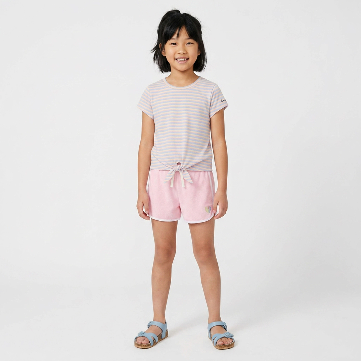 Rockets of Awesome Stripe Front Tie Tee for Girls