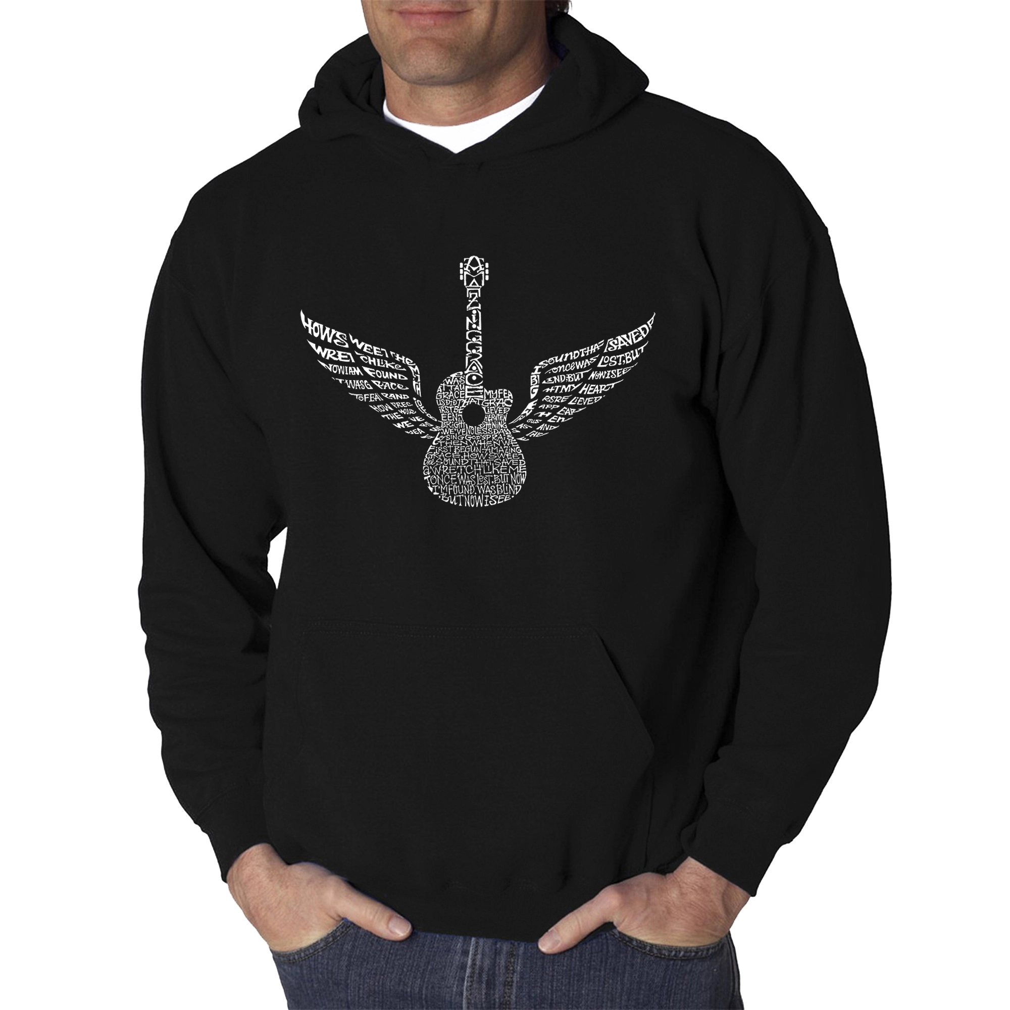 LA Pop Art Amazing Grace - Men's Word Hooded Sweatshirt