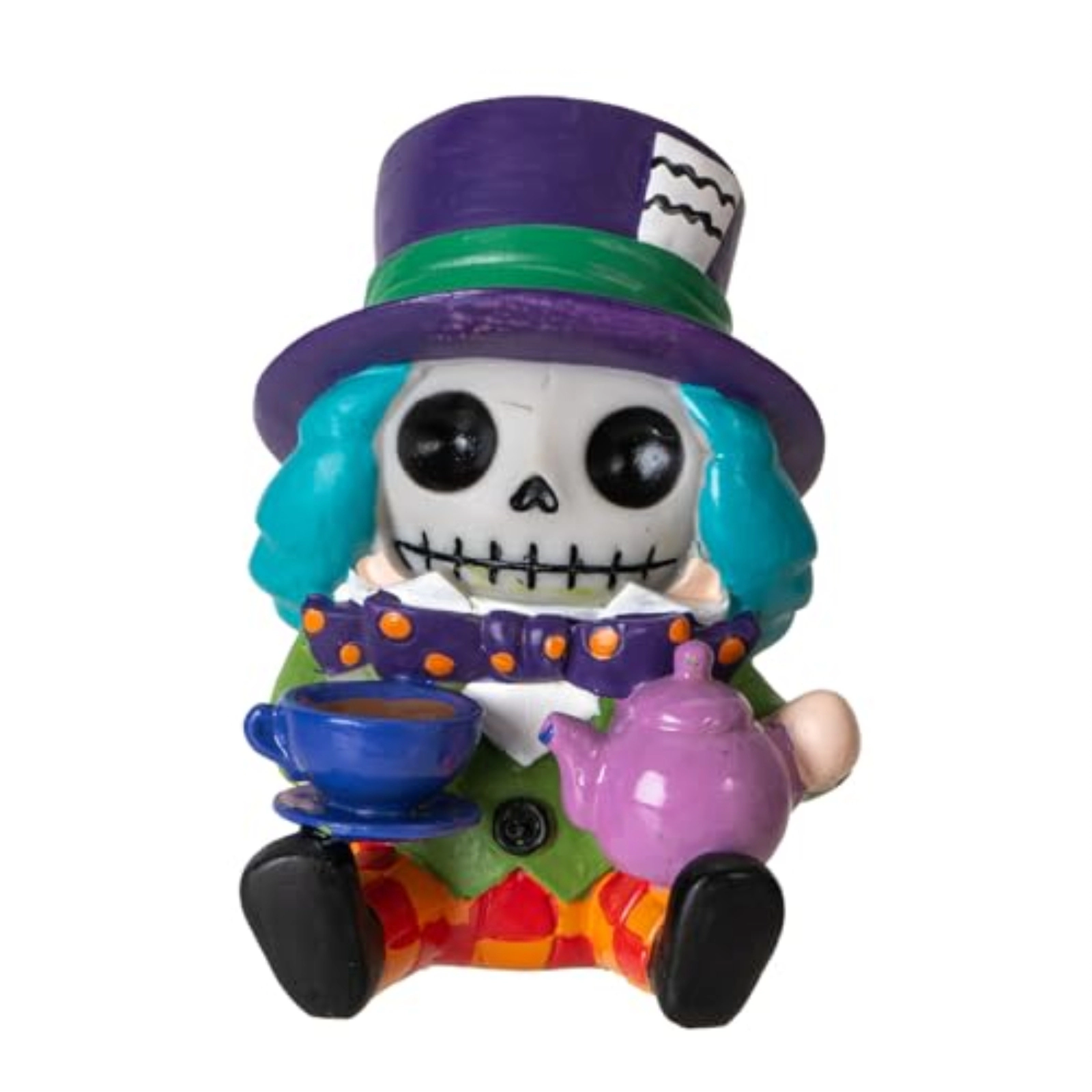 Pacific Giftware Furrybones Mad Hatter Skeleton in Costume Tea Party Collectible Figurine 3.4 inch