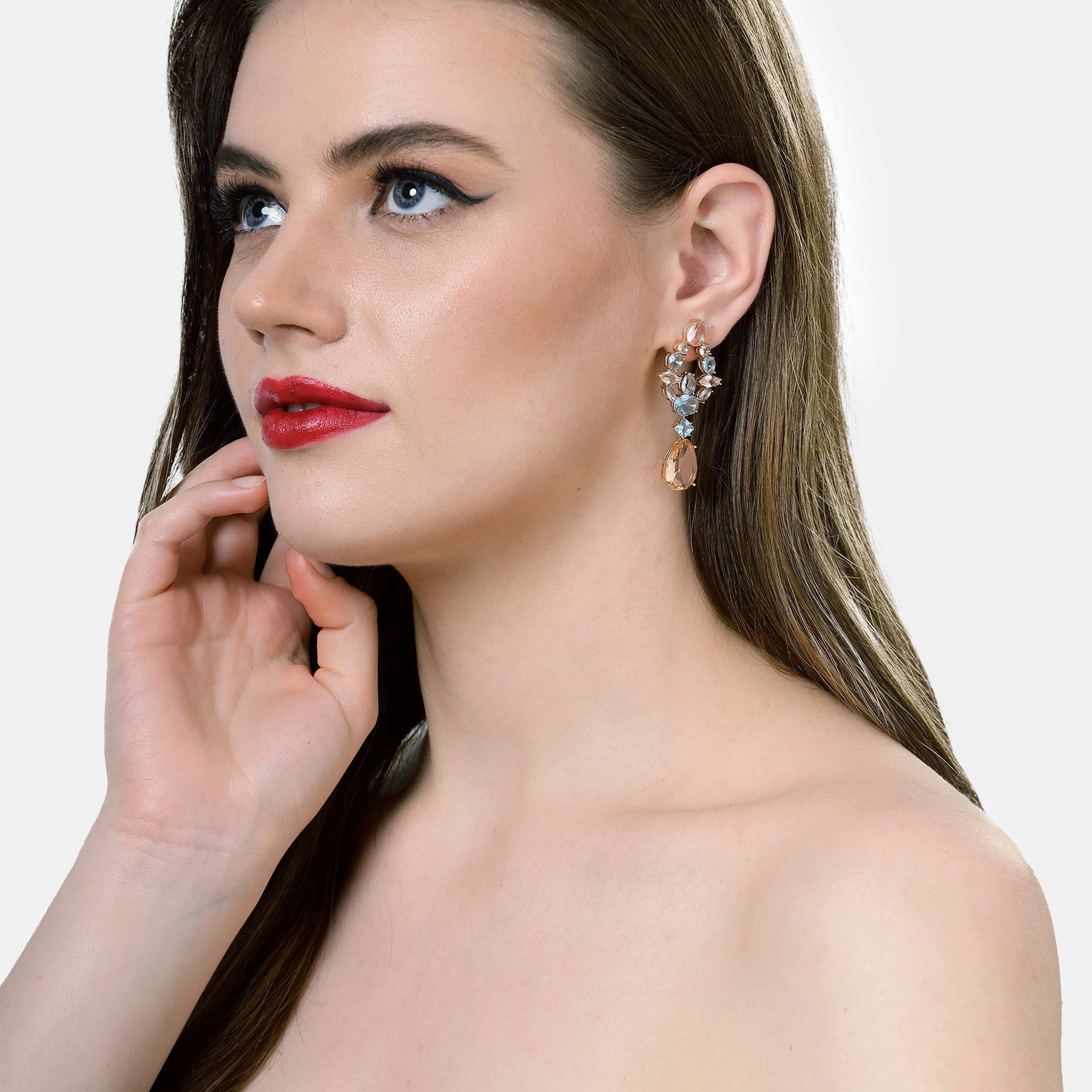 AGP PARIS Womens Beautiful Champagne Drop Earrings