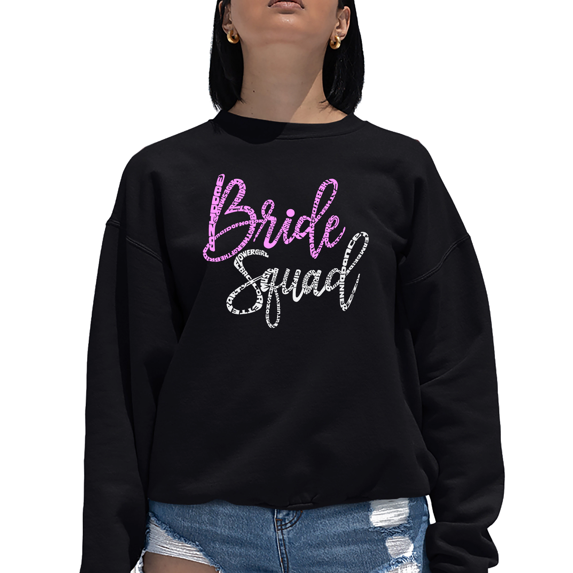 LA Pop Art Bride Squad - Women's Word Crewneck Sweatshirt