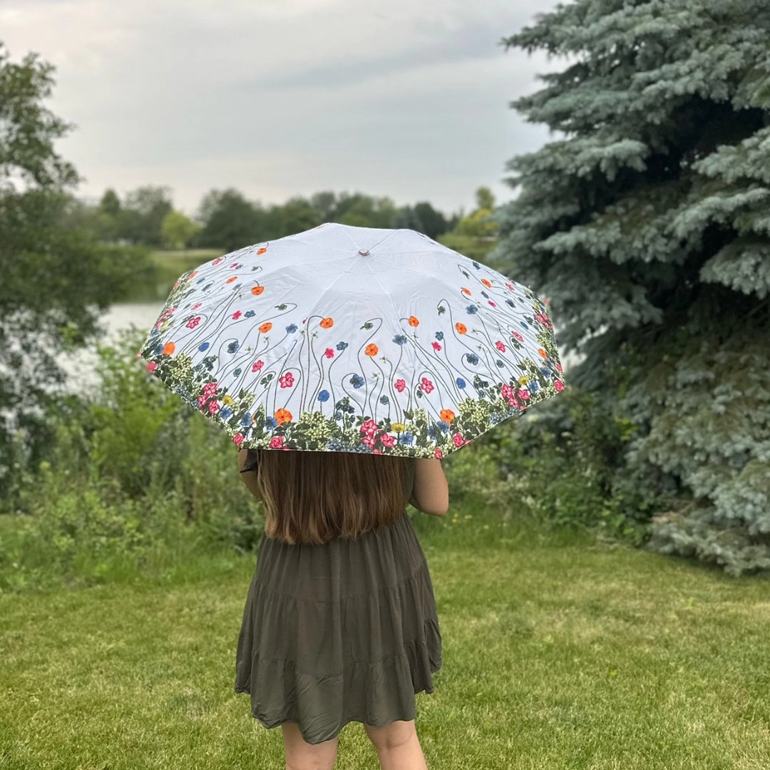Totes Women's Flower Garden Print Auto Open and Close Inbrella Umbrella