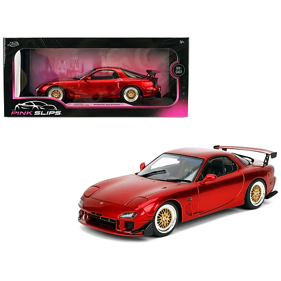 Jada Mazda Rx7 Type Rs (Fd3S) Rhd (Right Hand Drive) Orange Metallic "Pink Slips" Series 1/18 Diecast Model Car