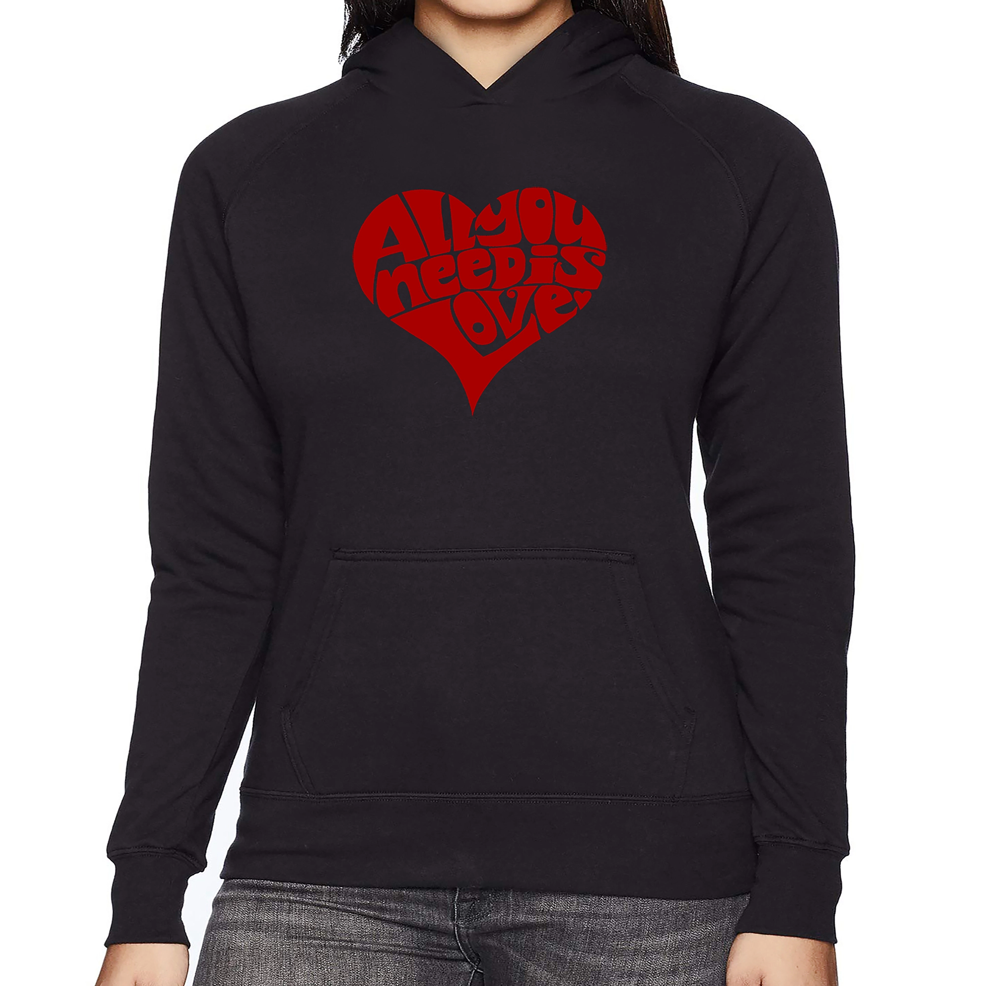 LA Pop Art All You Need Is Love - Women's Word Hooded Sweatshirt