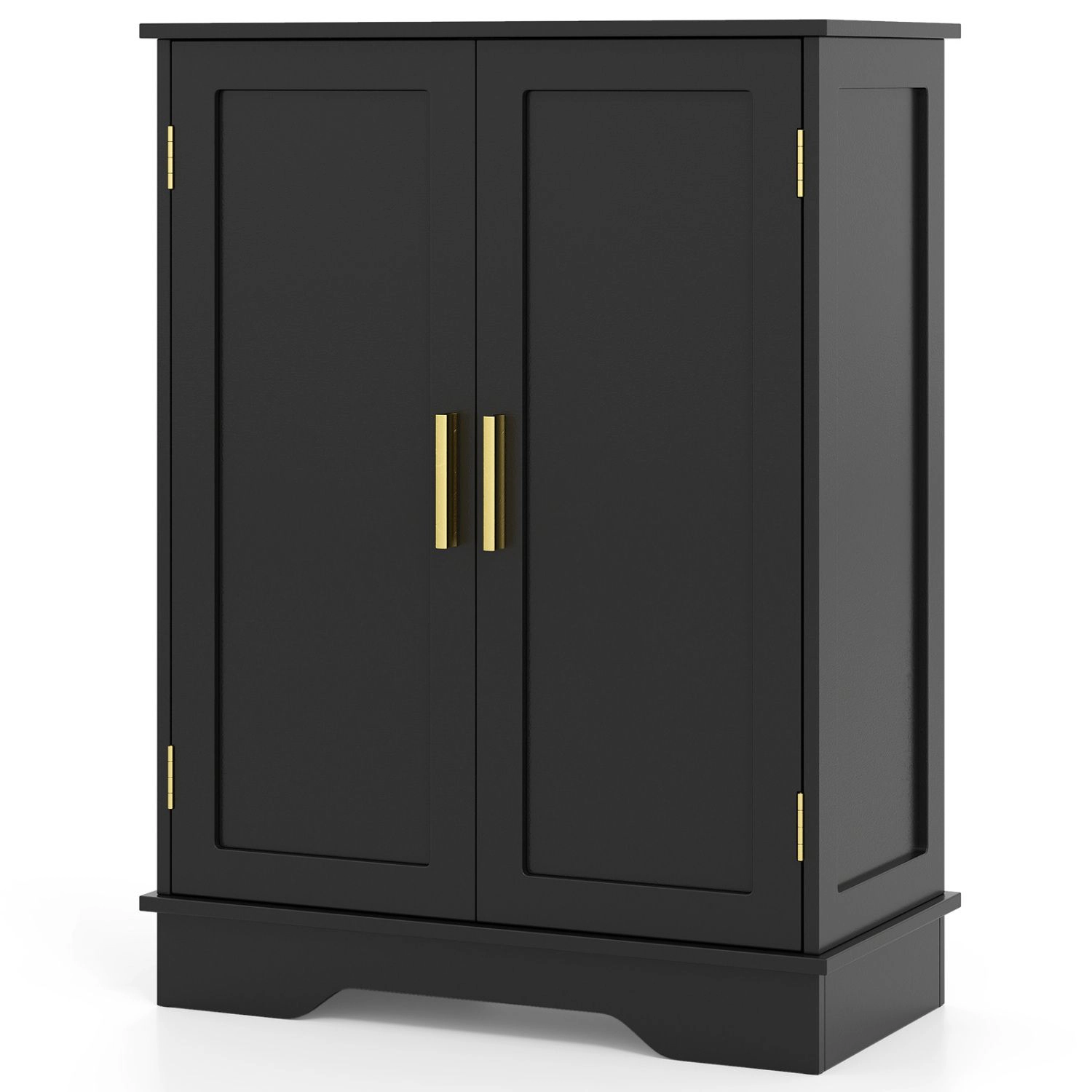 SlickBlue Black Compact Floor Cabinet for Bathroom Kitchen and Living Spaces