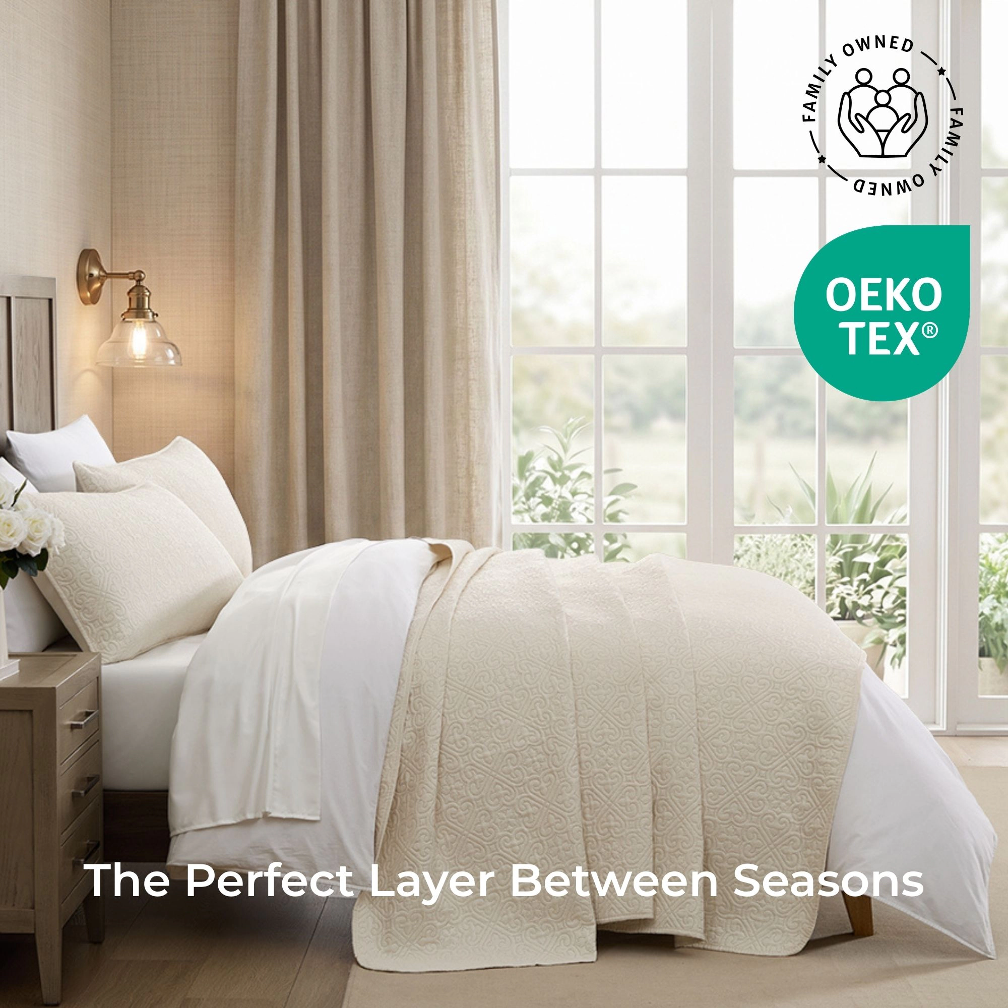 HLC.ME Lorenzo - 3 Piece Quilt Set, Lightweight Bedspread Coverlet Set