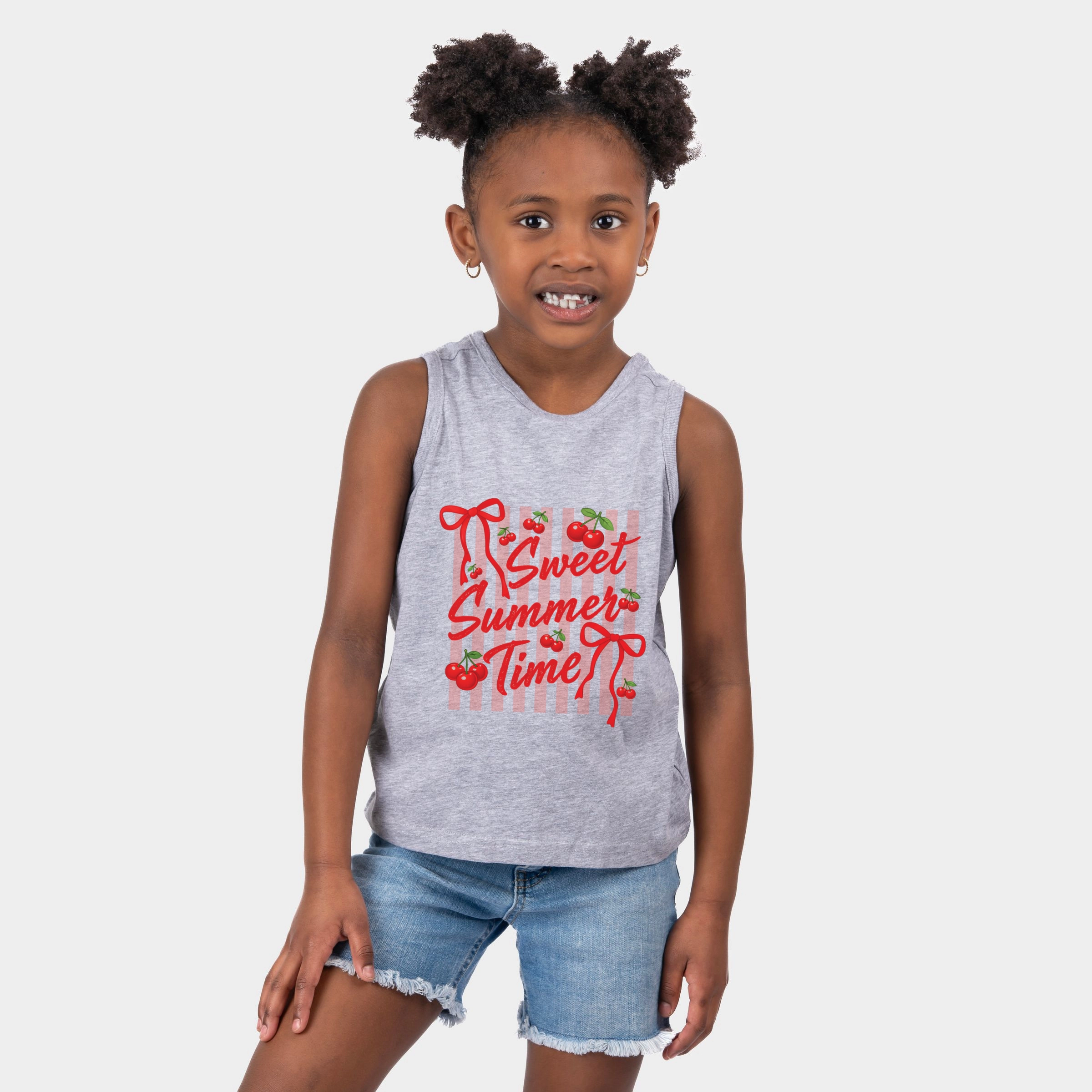 The Juniper Shop - Sweet Summer Time Cherries Coquette Youth Tank Top