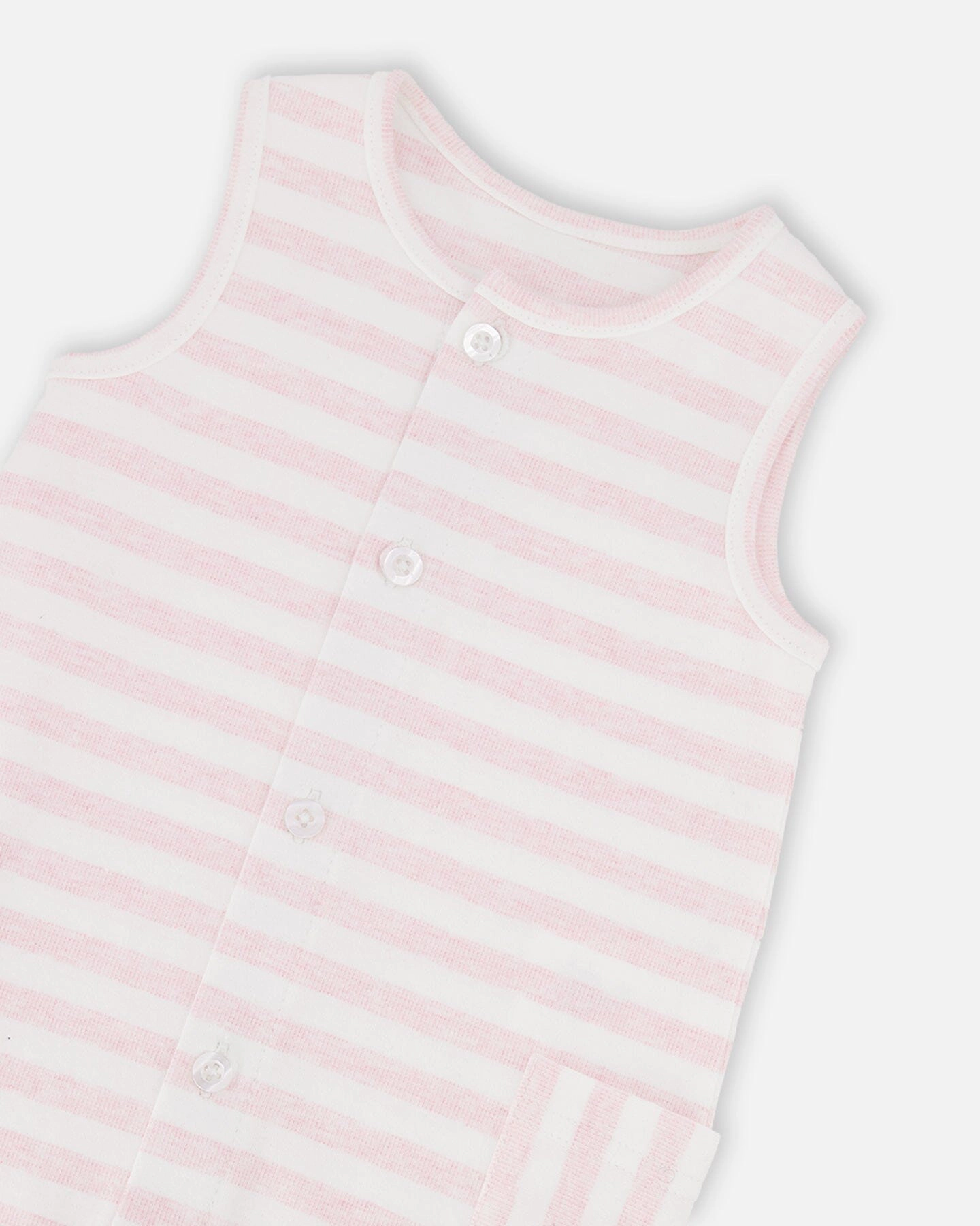 Deux par Girls Cotton Striped Romper and Stripes