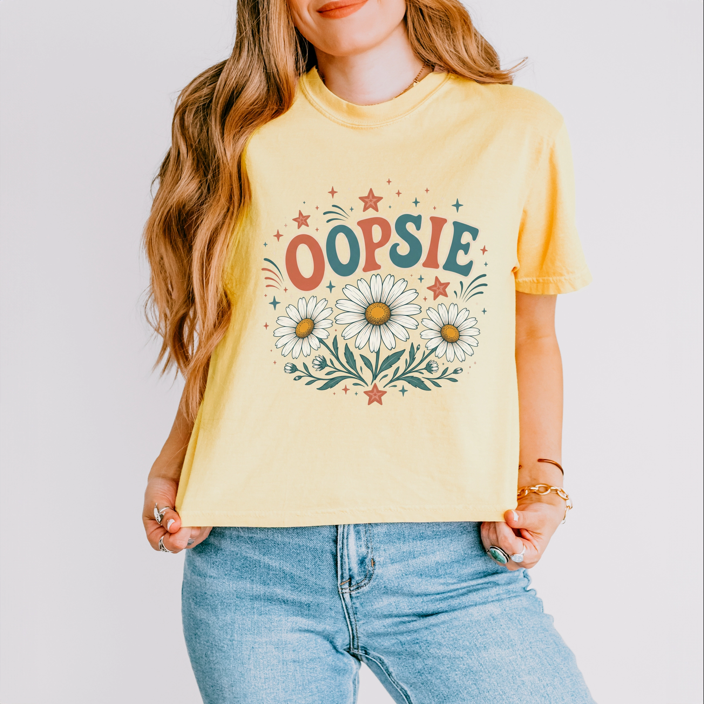 Simply Sage Market - Women's Boxy Crop Top Graphic T-Shirt