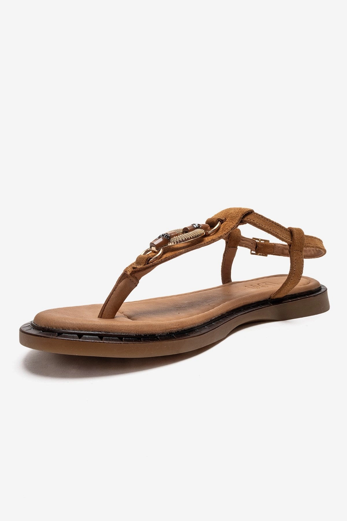 Forever & Always Womens Tiana Leather Buckled Sandals