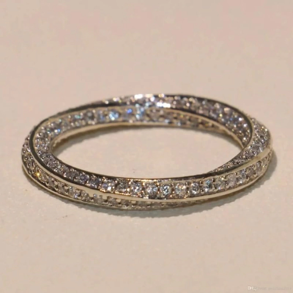 Exquisite Full Paved Zirconia Eternity Band Ring