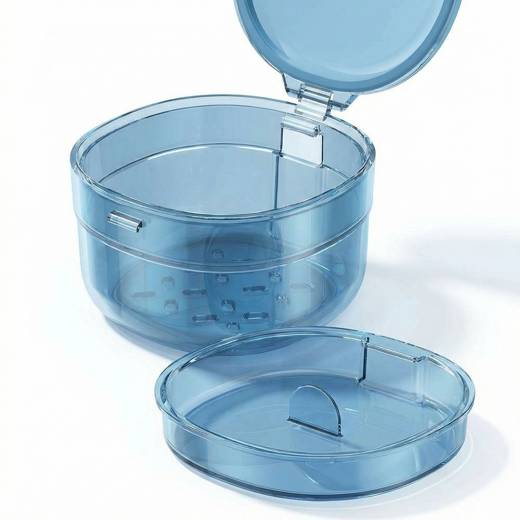 Alilang Women Retainer Case with Ventilation Drain Tray Portable Dental Storage Box for Aligners Dentures Mouth Guards 3