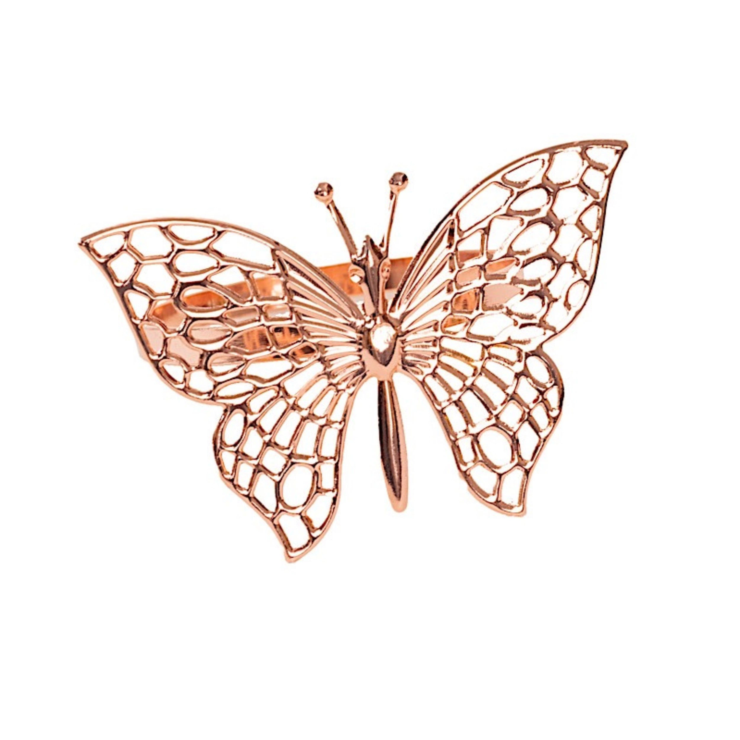 Home Collection Set of 4 Butterfly Metal Napkin Rings
