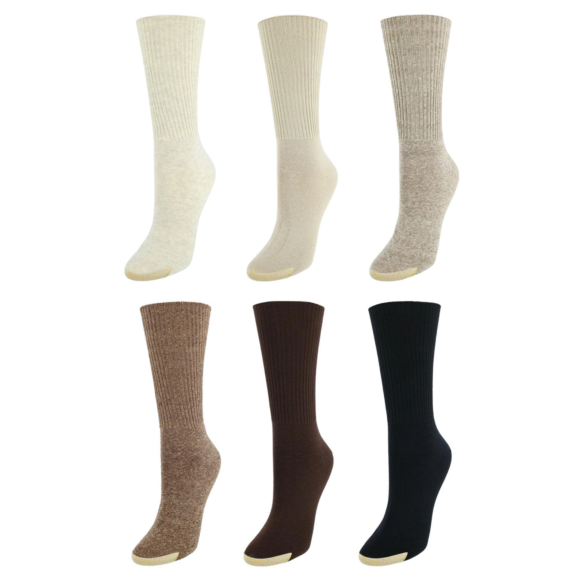 Gold Toe Women's Extended Size Turn Cuff Anklet (6 Pair Pack)