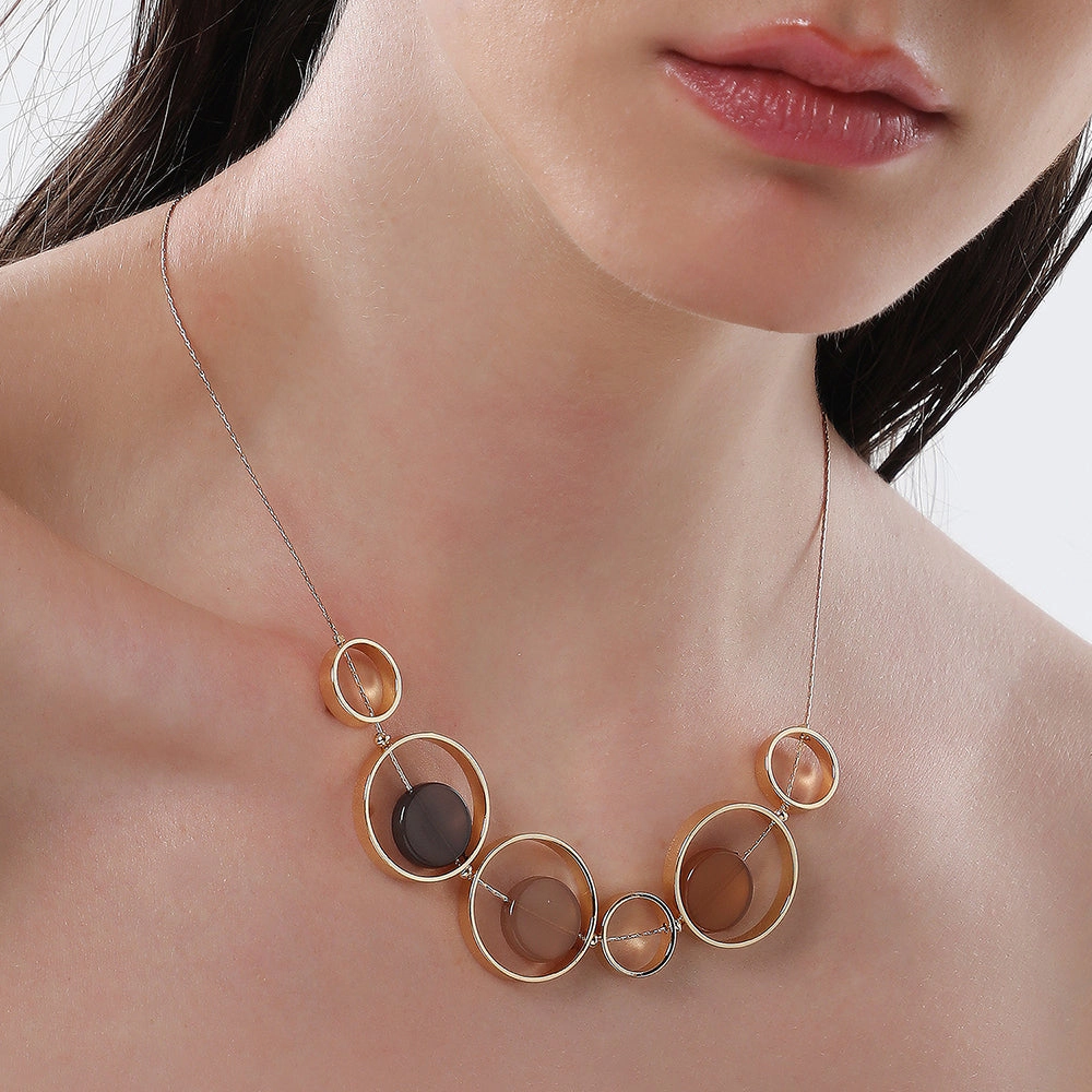 SOHI Women's California Gold the Orb Collar Necklace