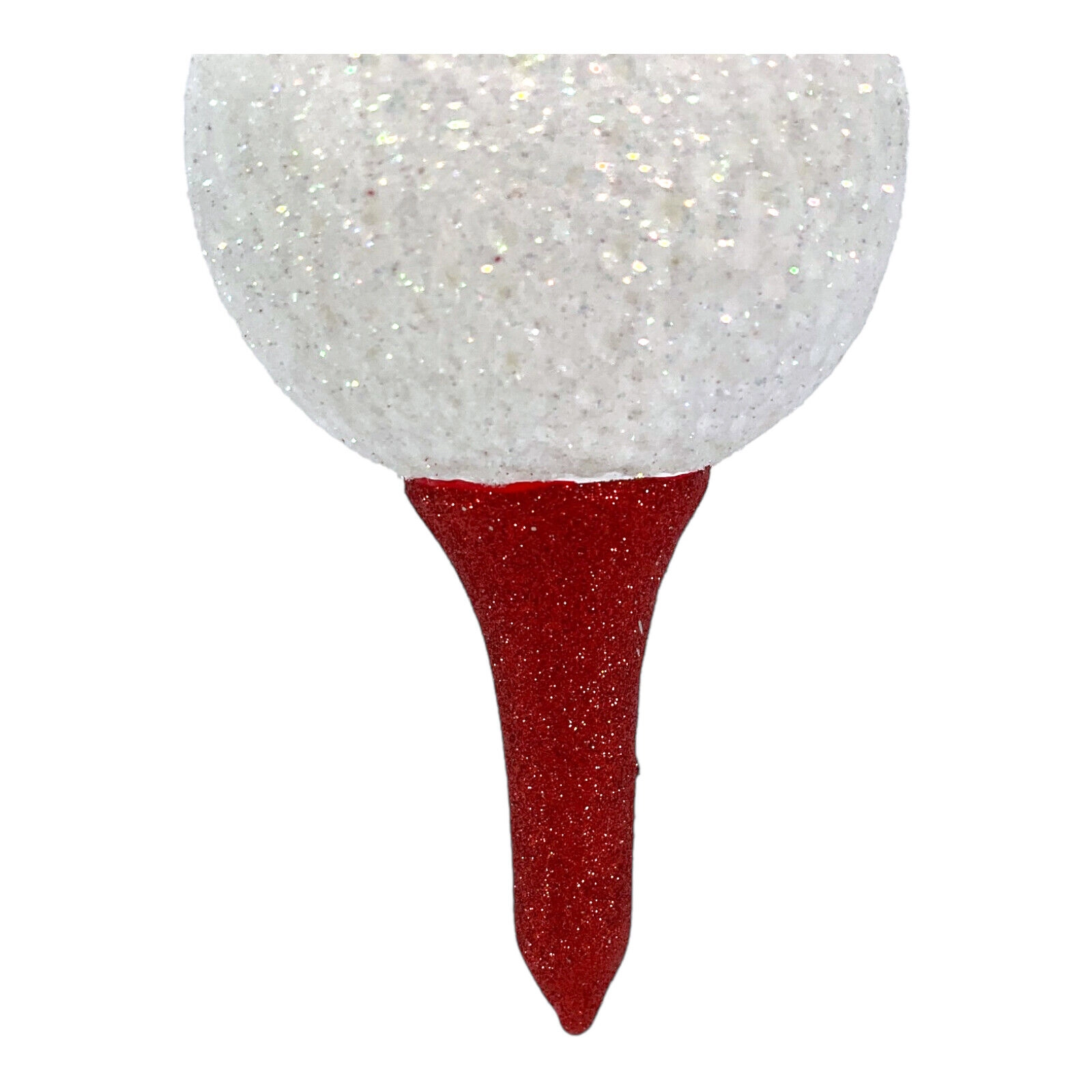 Pinnacle Peak Trading Company Golf Ball on Red Tee Polish Blown Glass Hanging Christmas Tree Ornament 4 inch