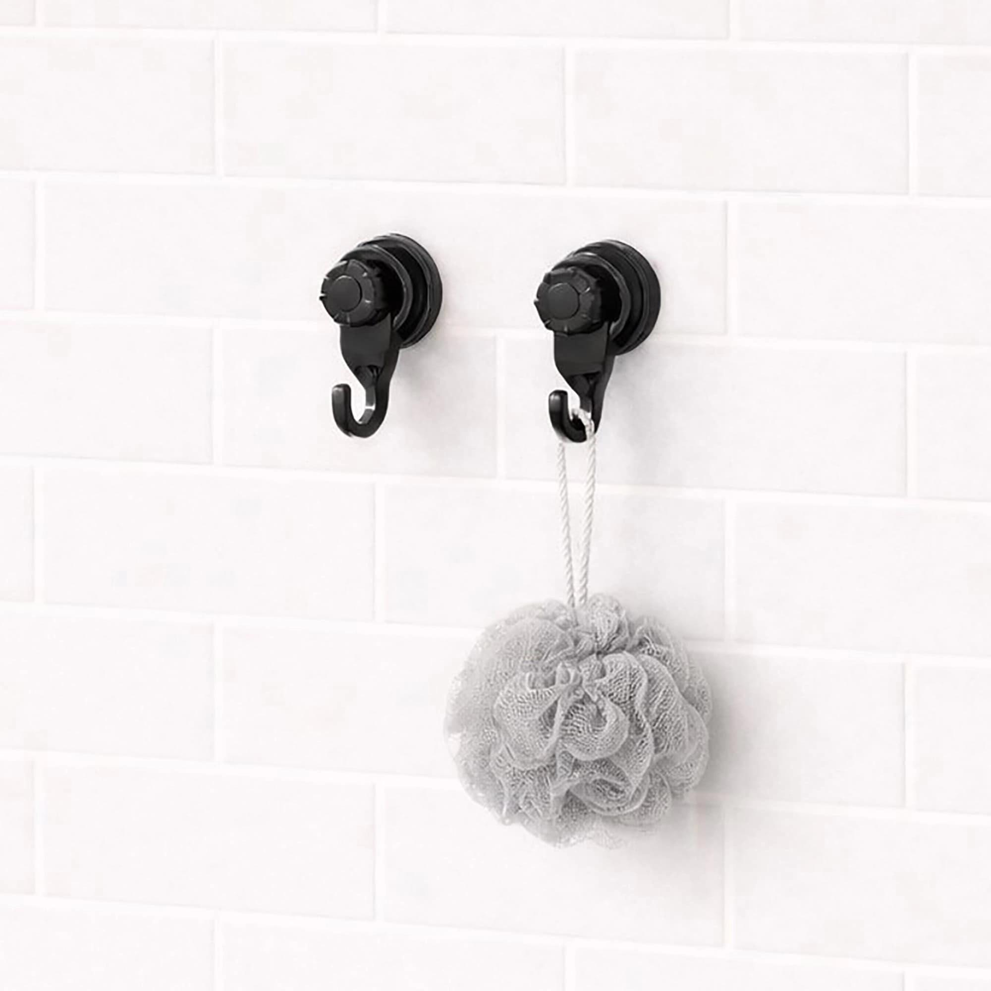 Evideco French Home Goods Set of 2 Locking Suction Hooks for Bathroom and Kitchen