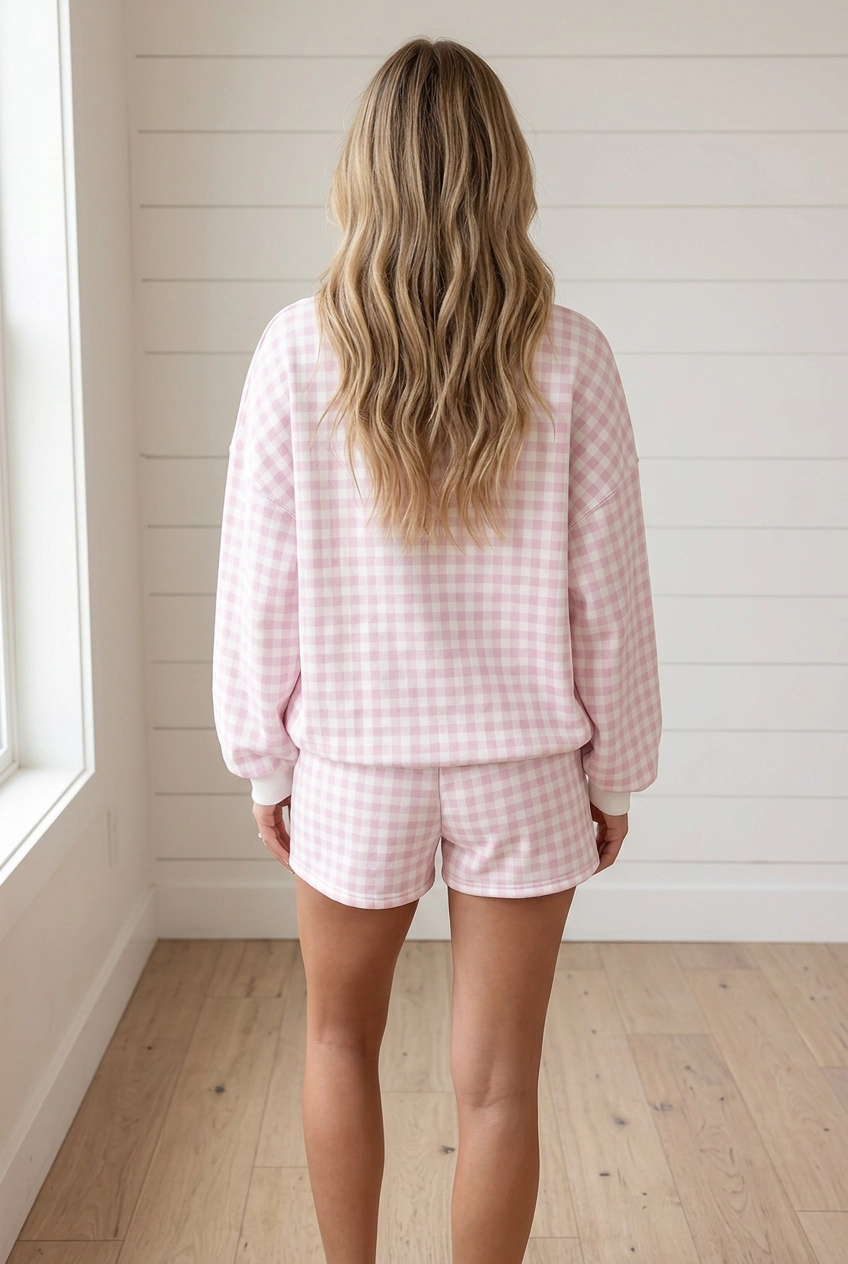 Threaded Pear Women's Heidi Pullover Drawstring Casual Shorts Set