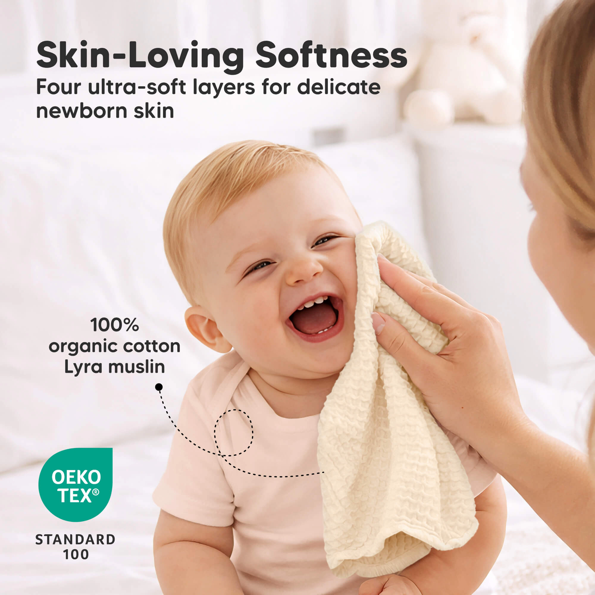 KeaBabies Lyra Muslin Baby Washcloths