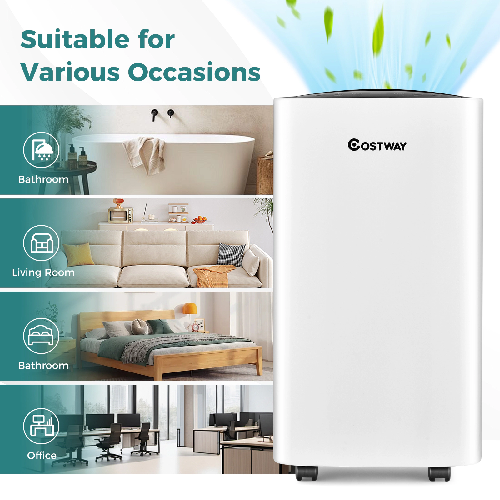 LJG 30 Pints 1500 Sq. ft Portable Dehumidifier for Medium to Large Spaces