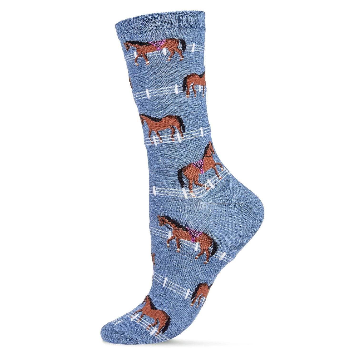 MeMoi Show Pony Bamboo Blend Crew Socks
