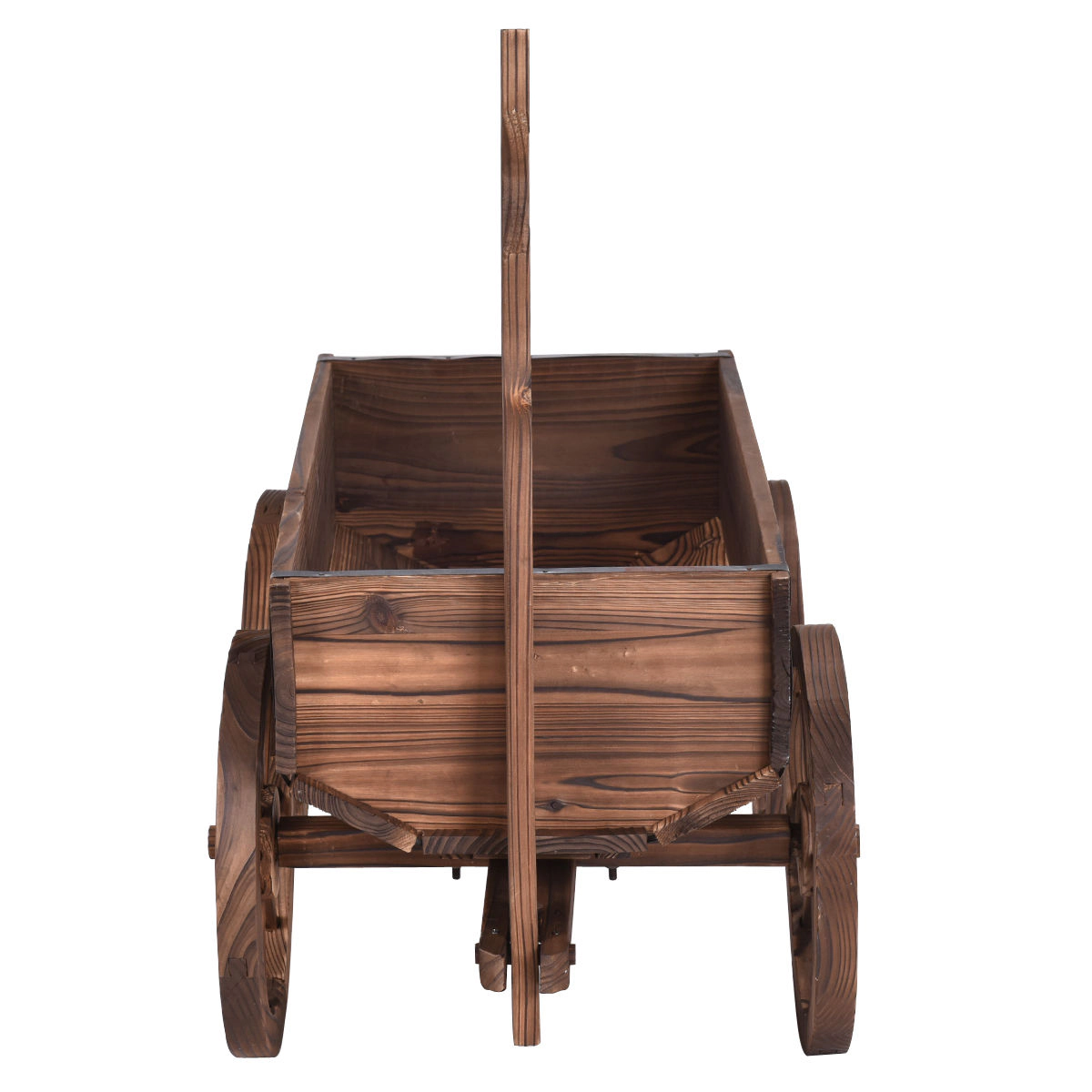 Slickblue Wooden Wagon Planter Box with Wheels Decorative Flower Pot Stand