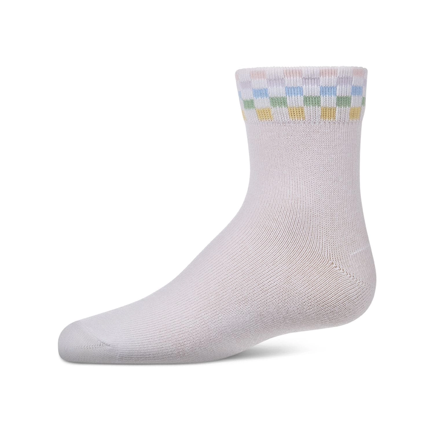 Memoi Girls "Pastel Race Car"-Themed Cotton-Rich Crew Sock