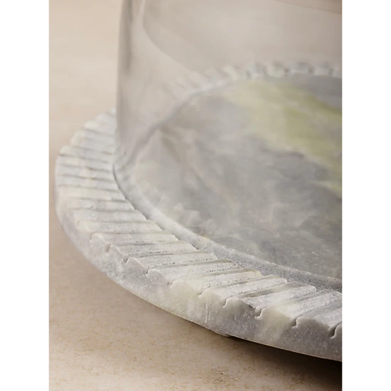 GAURI KOHLI Blinq Green Onyx Serving Board with Cloche