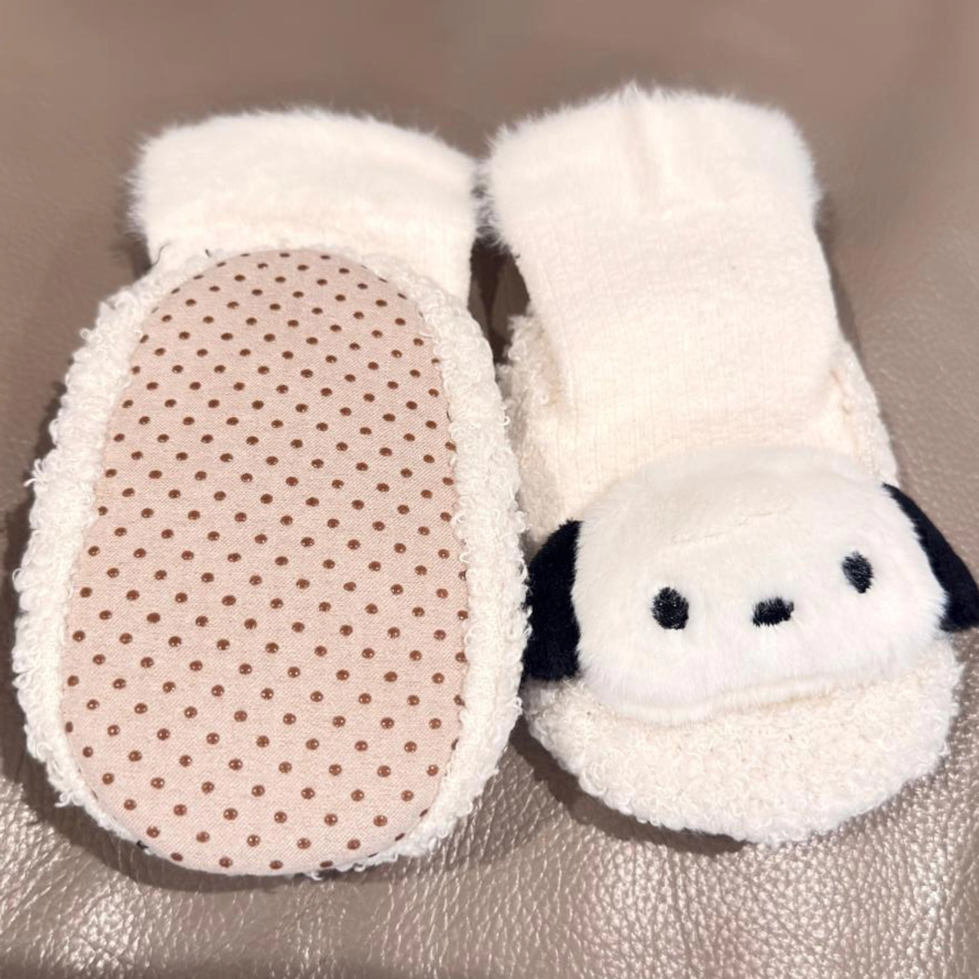 MyKids-USA Thickened Winter Toddler Walking Socks – Mid-Calf Anti-Slip Cartoon Baby Floor Shoe