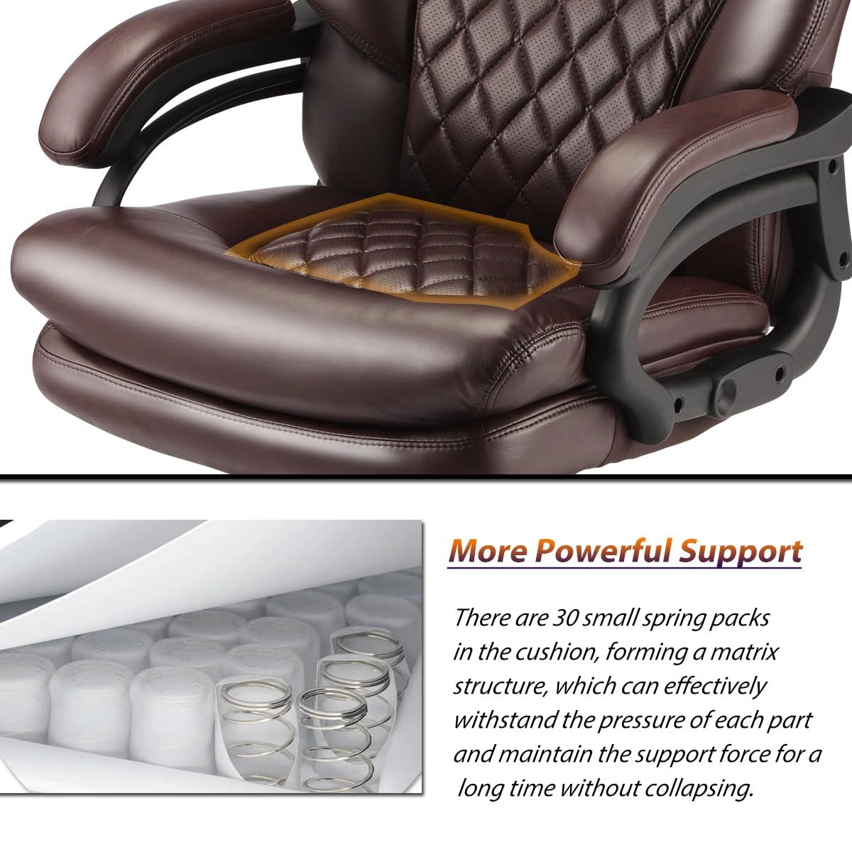 Platinum-Level Office Chairs Big And Tall Office Chair 500lb Capacity Wide Spring Seat 360 Swivel Ergonomic Desk Chair
